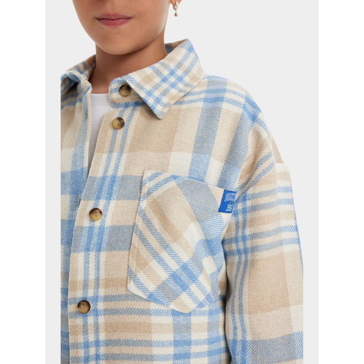 DeFacto X Styli  Checkered Button-Up Long-Sleeve Crop Shirt with Pockets-girls-clothing-blousesandshirts-image-2