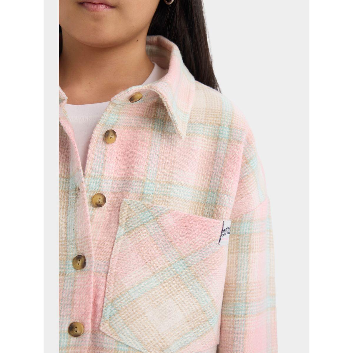 DeFacto X Styli  Checkered Button-Up Long-Sleeve Crop Shirt with Pockets-girls-clothing-blousesandshirts-image-5