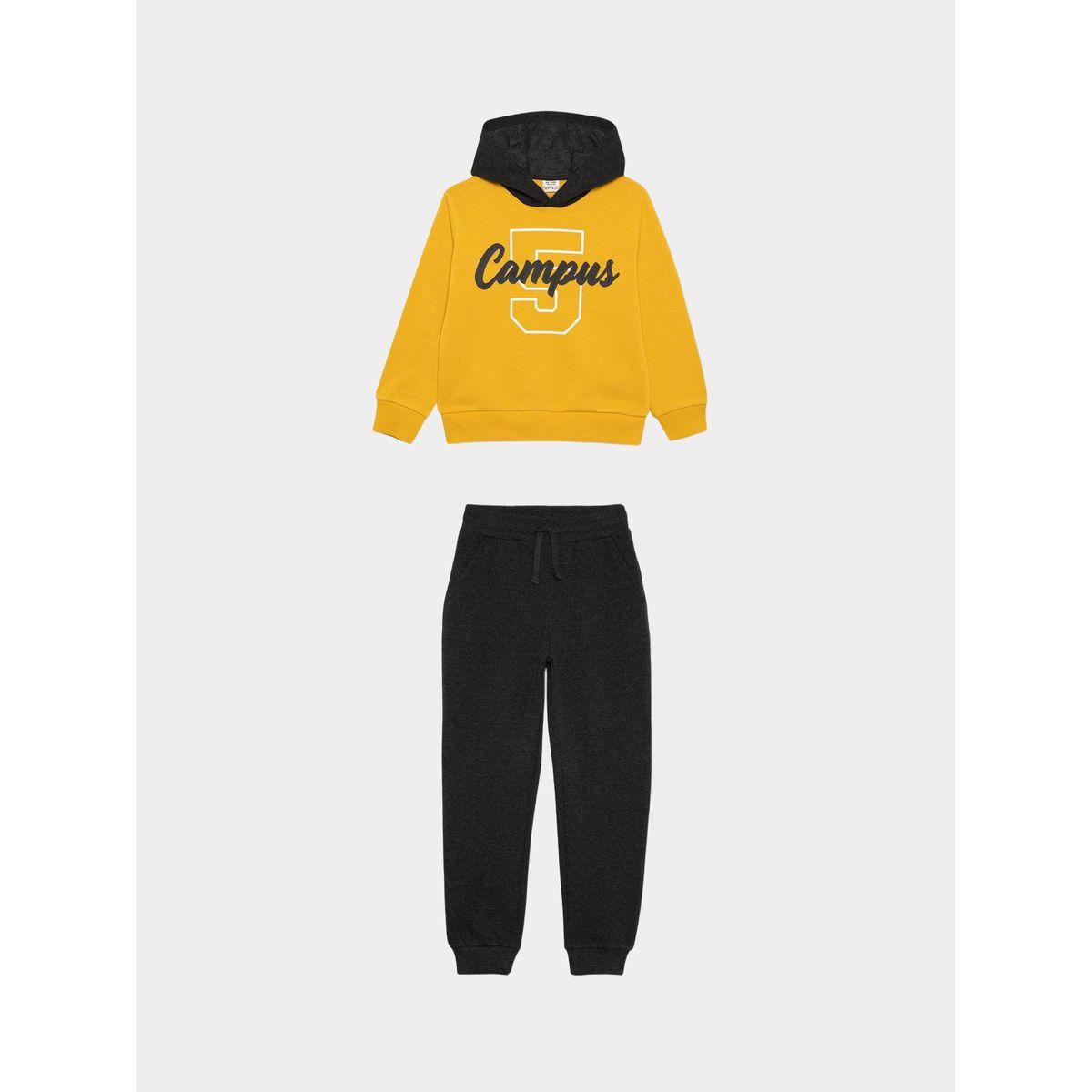مجموعة من جوغر وسويت شيرت بطبعة جرافيك وياقة هودي ديفاكتو × ستايلي-boys-clothing-setsandcoords-image-6