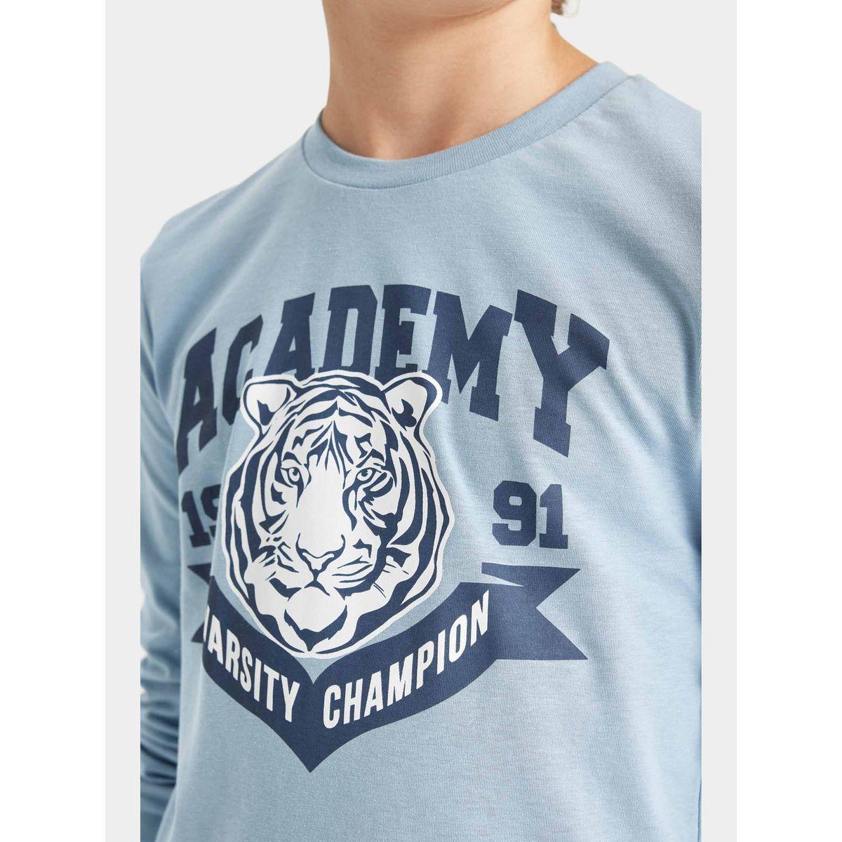 DeFacto X Styli  Graphic Print Long Sleeve T-Shirt & Pyjama Set-boys-clothing-nightwear-image-5