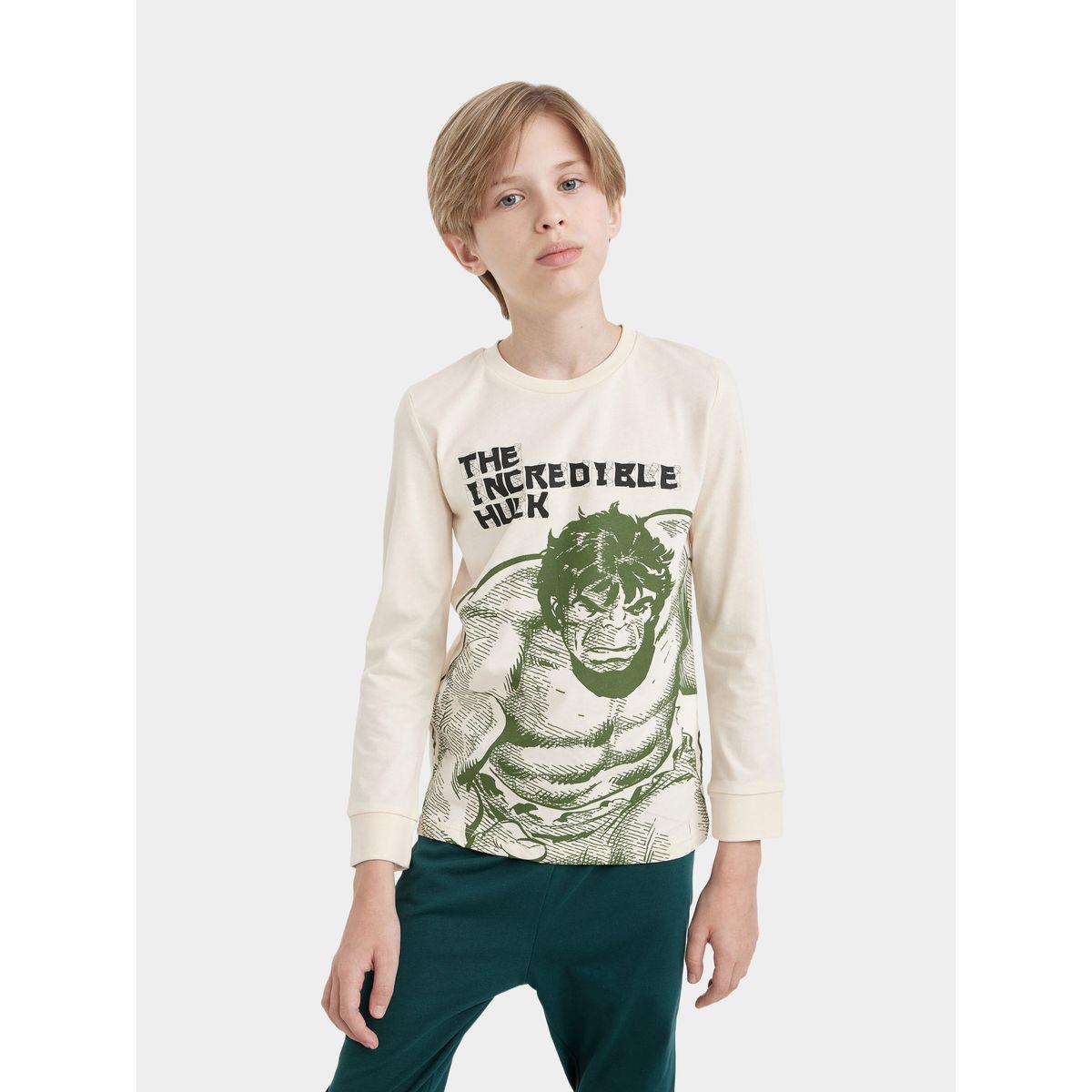 DeFacto X Styli  Marvel Graphic Print Long-Sleeve T-Shirt & Pyjama Set-boys-clothing-nightwear-image-2