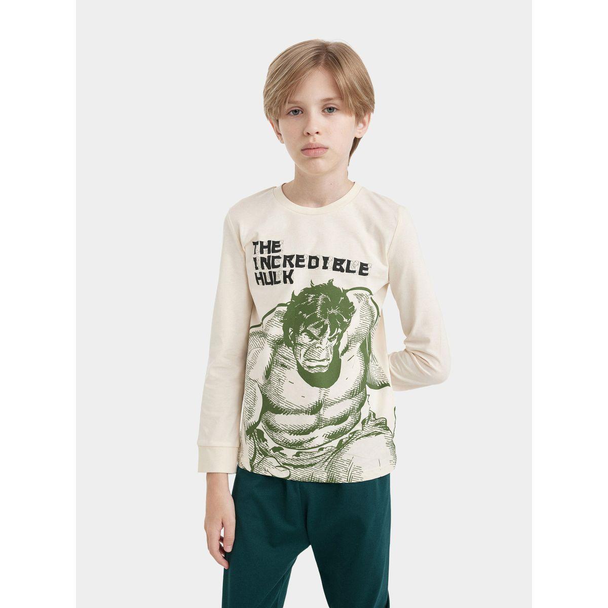 DeFacto X Styli  Marvel Graphic Print Long-Sleeve T-Shirt & Pyjama Set-boys-clothing-nightwear-image-6