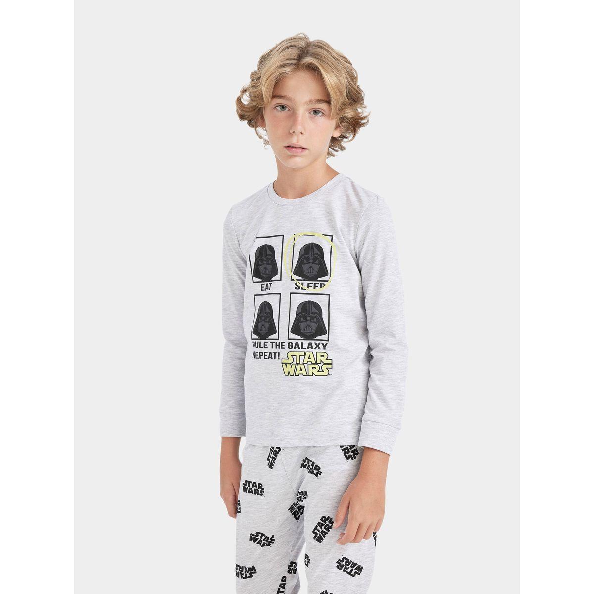 DeFacto X Styli  Graphic Print Long Sleeve T-Shirt & Pyjama Set-boys-clothing-nightwear-image-2