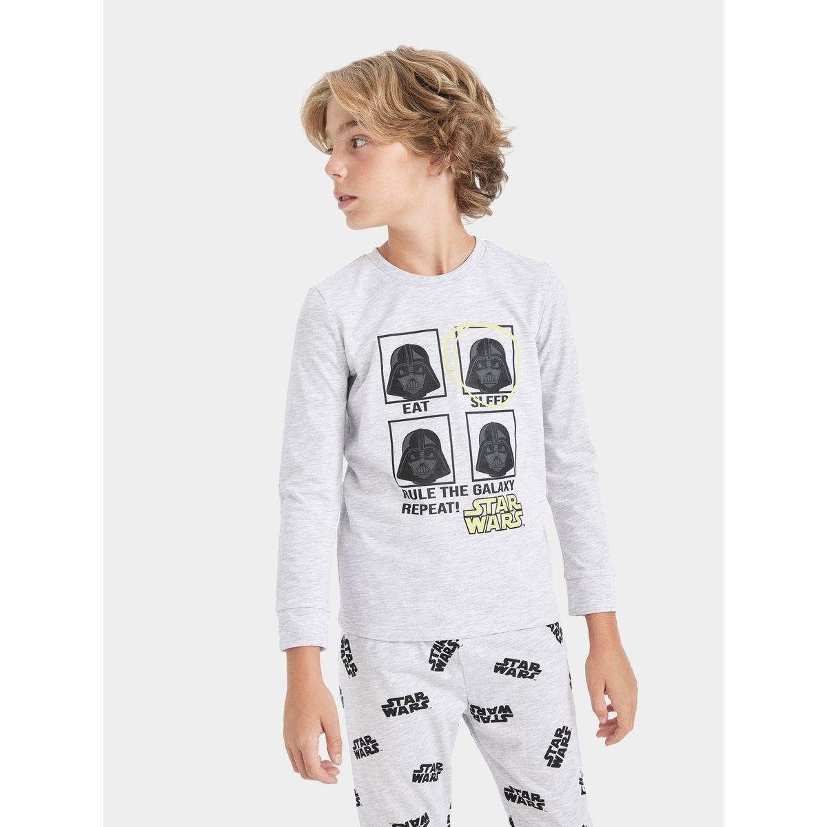 DeFacto X Styli  Graphic Print Long Sleeve T-Shirt & Pyjama Set-boys-clothing-nightwear-image-3
