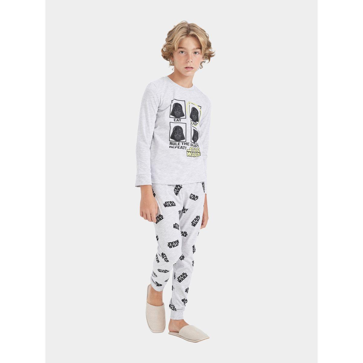 DeFacto X Styli  Graphic Print Long Sleeve T-Shirt & Pyjama Set-boys-clothing-nightwear-image-4