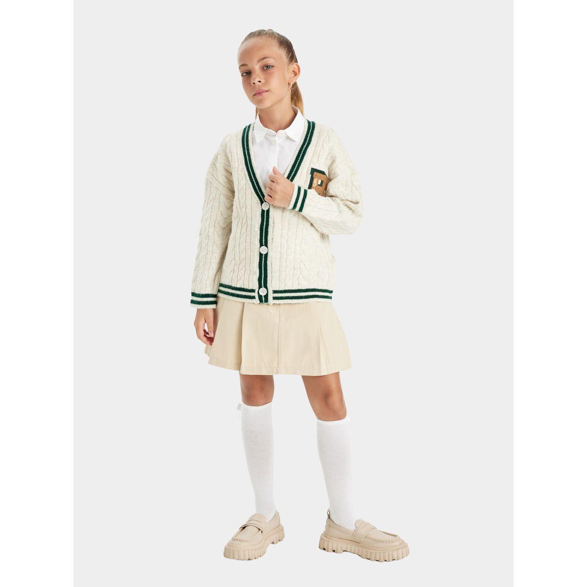 DeFacto X Styli  Elasticated Waist Front Pleated Mini Skirt-girls-clothing-bottoms-skirts-image-2