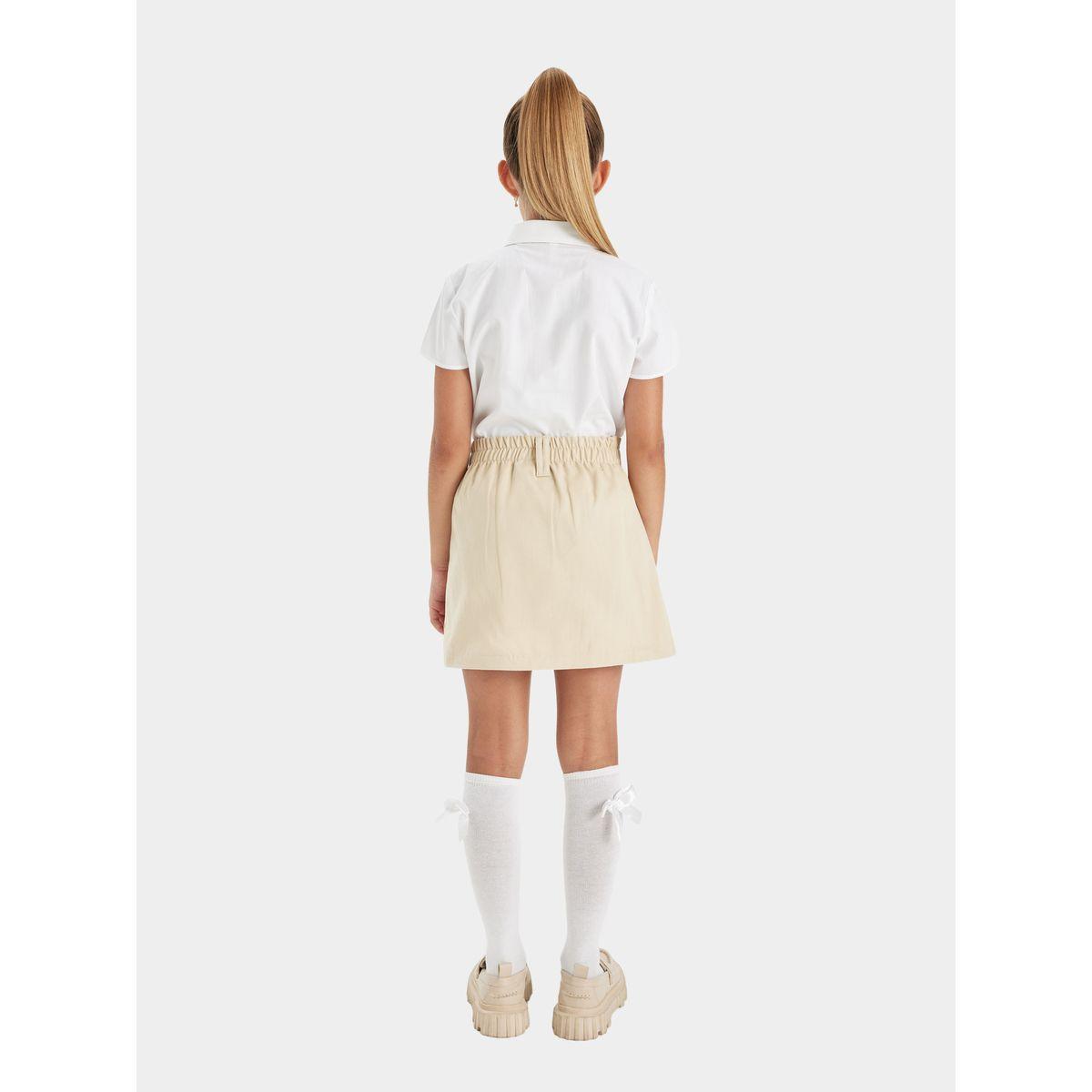 DeFacto X Styli  Elasticated Waist Front Pleated Mini Skirt-girls-clothing-bottoms-skirts-image-5