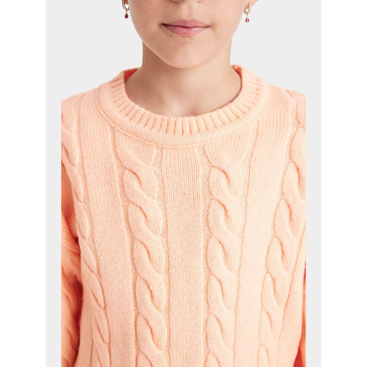 DeFacto X Styli  Regular Fit Crew Neck Cable Knit Sweater-girls-clothing-jumpersandcardigans-image-5
