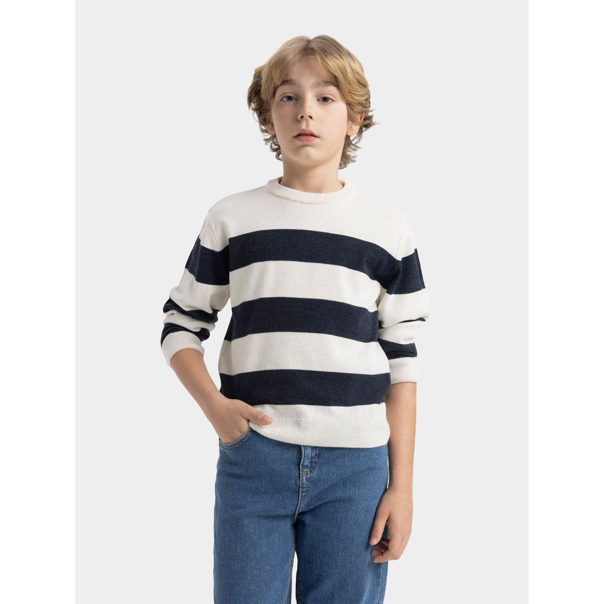 سويتر محبوك بقصة عادية وياقة دائرية ديفاكتو × ستايلي-boys-clothing-jumpersandcardigans-image-2