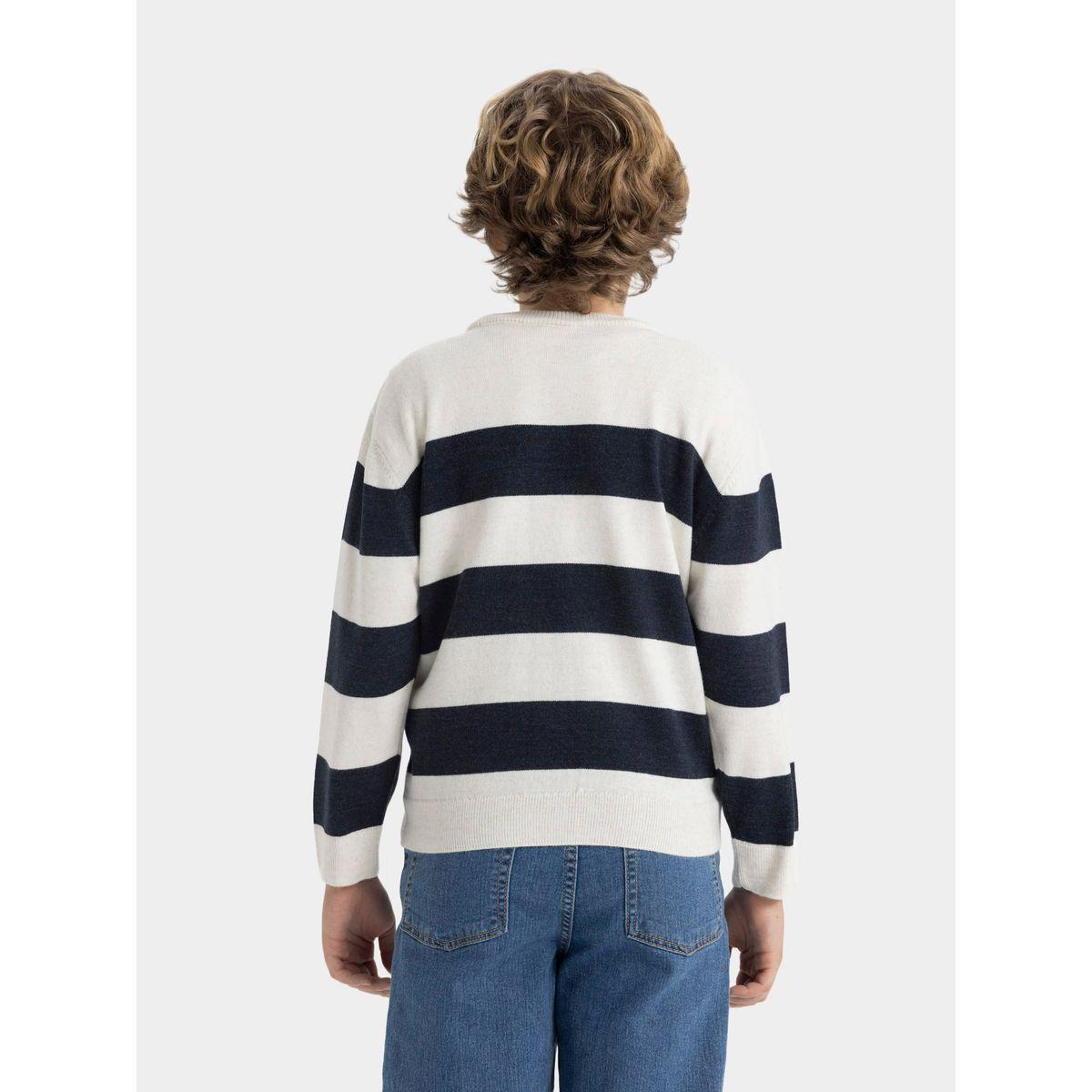 DeFacto X Styli  Regular Fit Crew Neck Striped Knit Sweater-boys-clothing-jumpersandcardigans-image-5