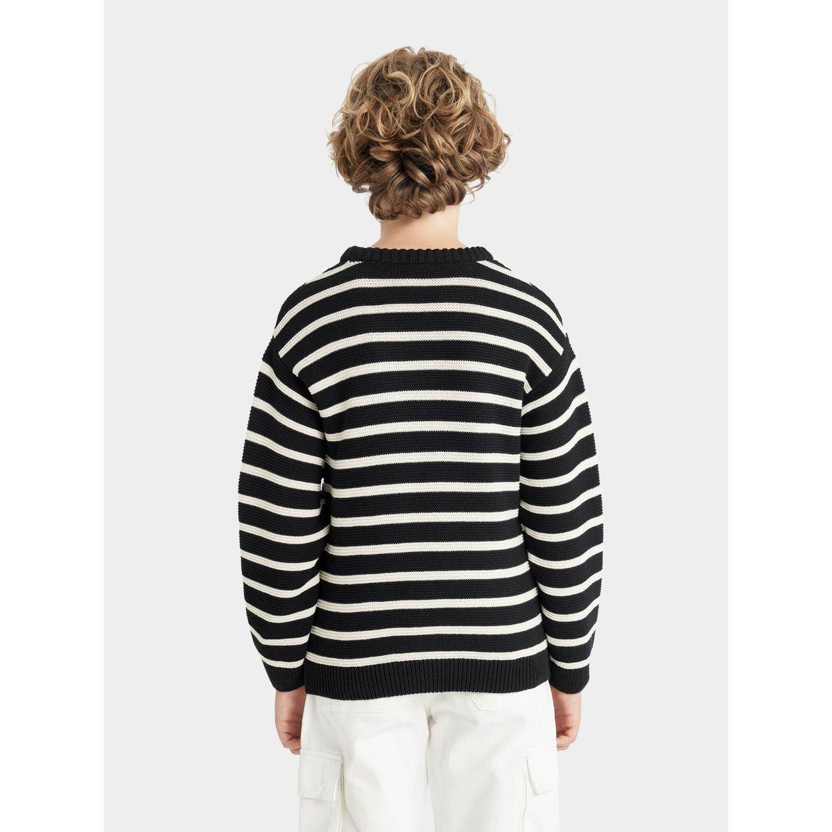 DeFacto Regular Fit Crew Neck Striped Cotton Knit Sweater-boys-clothing-jumpersandcardigans-image-5