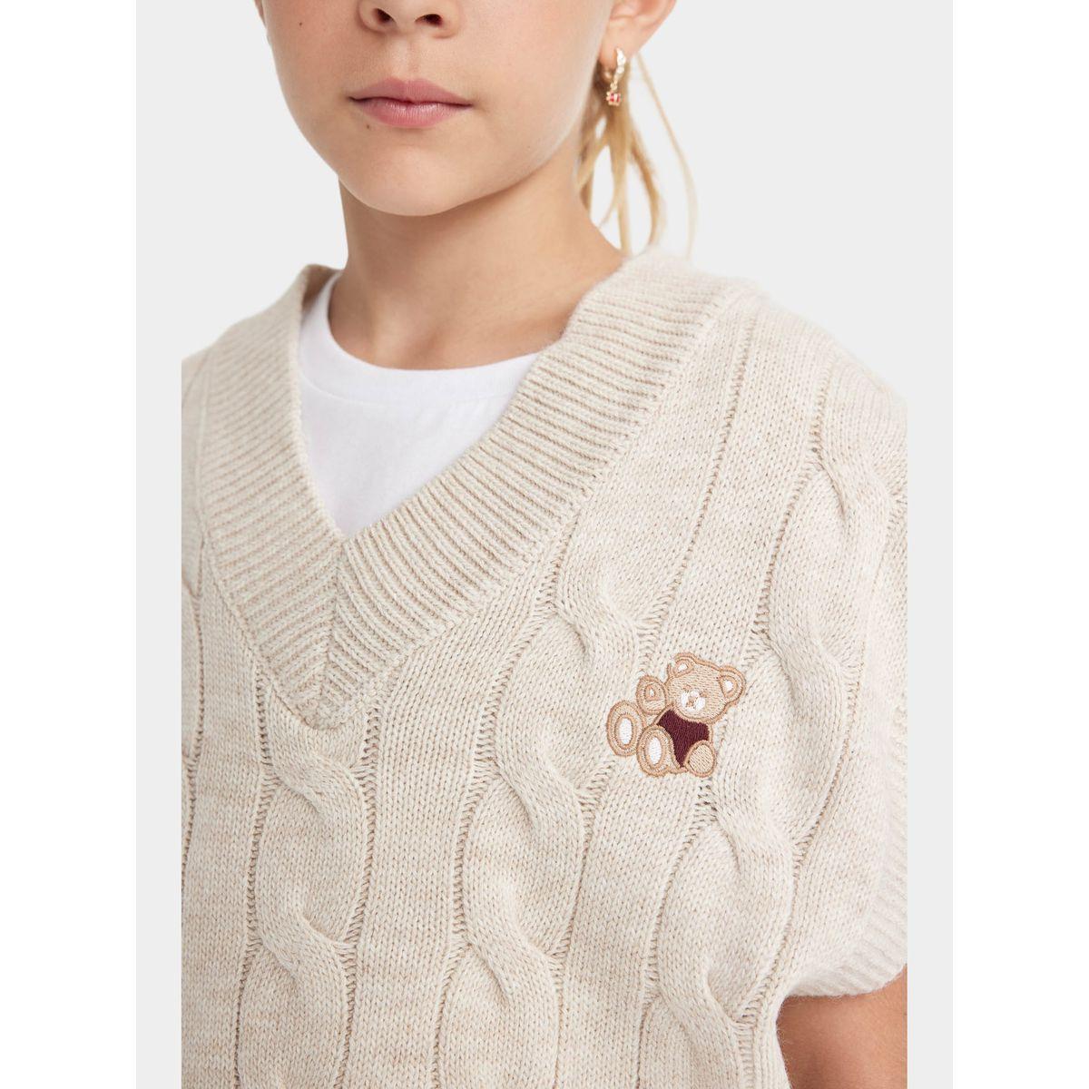 DeFacto X Styli  Oversized V-Neck Knit Sweater Vest-girls-clothing-jumpersandcardigans-image-5