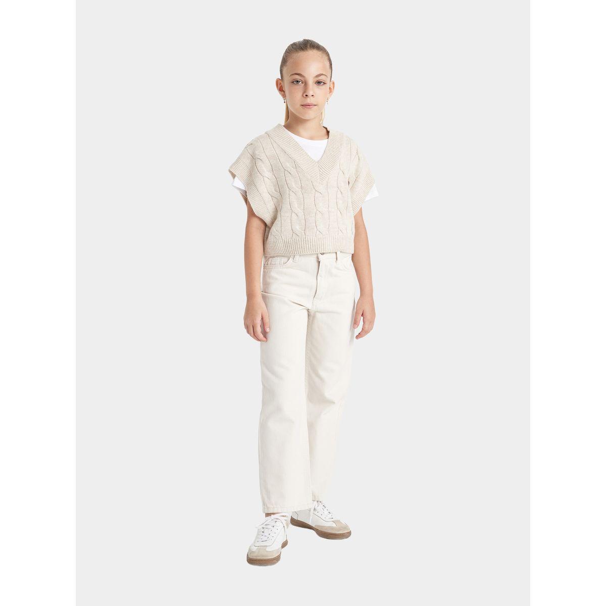 DeFacto X Styli  Oversized V-Neck Knit Sweater Vest-girls-clothing-jumpersandcardigans-image-6