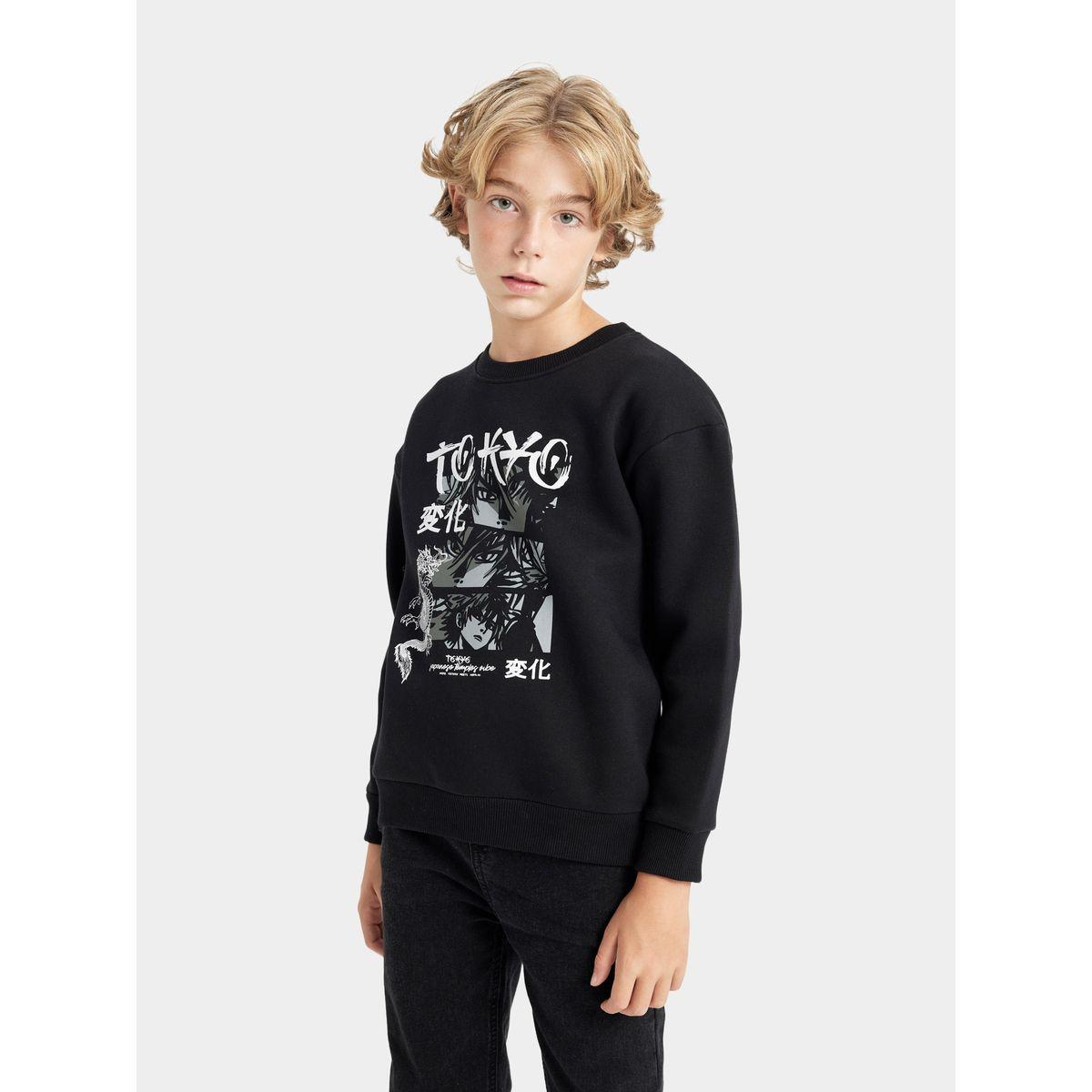 DeFacto X Styli  Oversized Graphic Print Crew Neck Sweatshirt-boys-clothing-sweatshirts-image-2