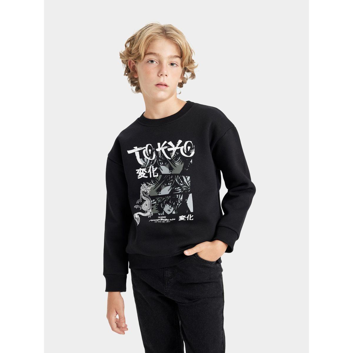 DeFacto X Styli  Oversized Graphic Print Crew Neck Sweatshirt-boys-clothing-sweatshirts-image-4