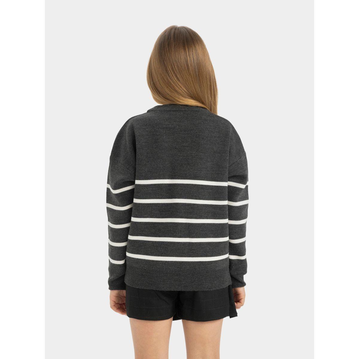 DeFacto X Styli  Regular Fit Striped Crew Neck Knit Sweater-girls-clothing-jumpersandcardigans-image-5