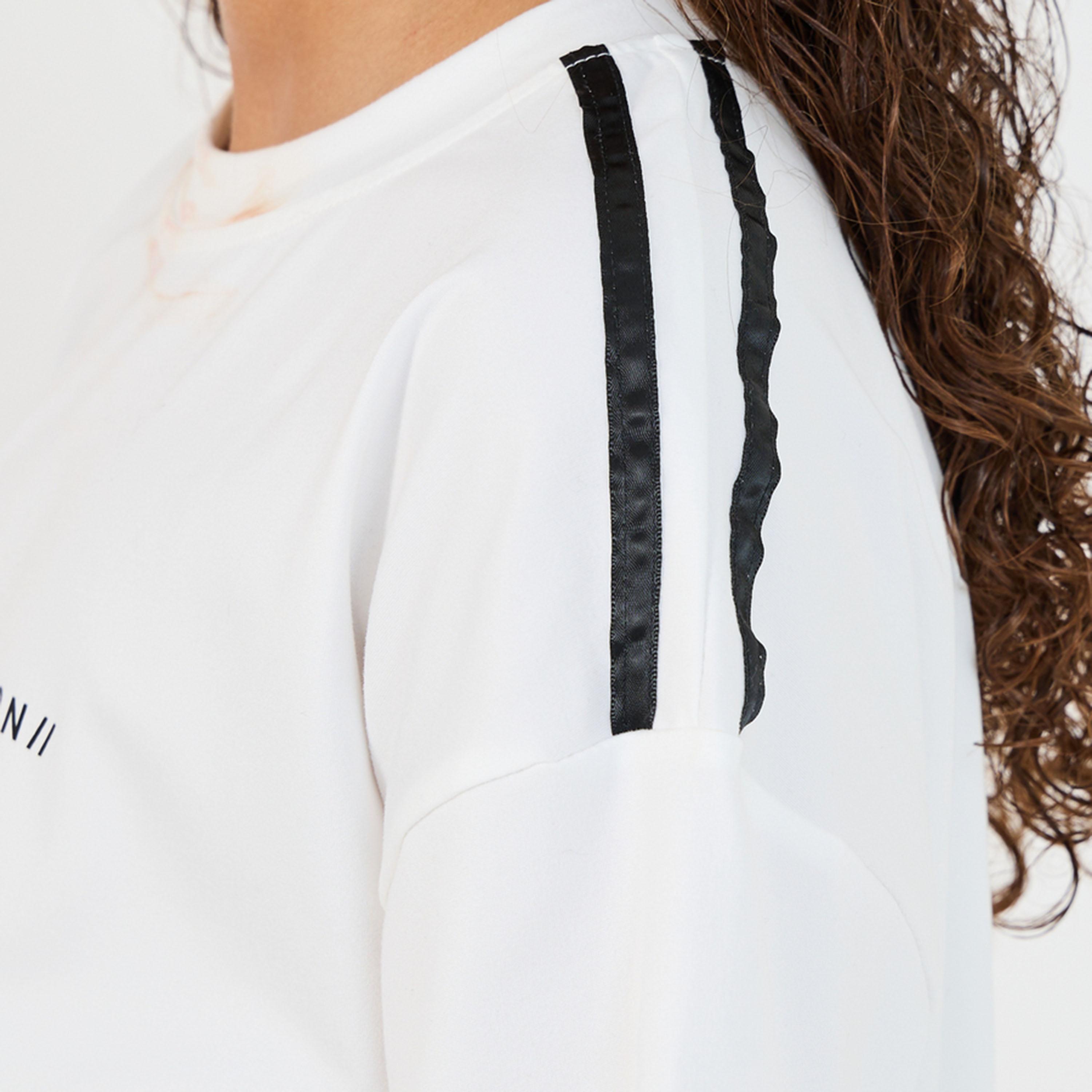 Styli Slogan Print T-Shirt with Patch Work Detail & Crago Pants Co-Ords-girls-clothing-setsandcoords-image-4