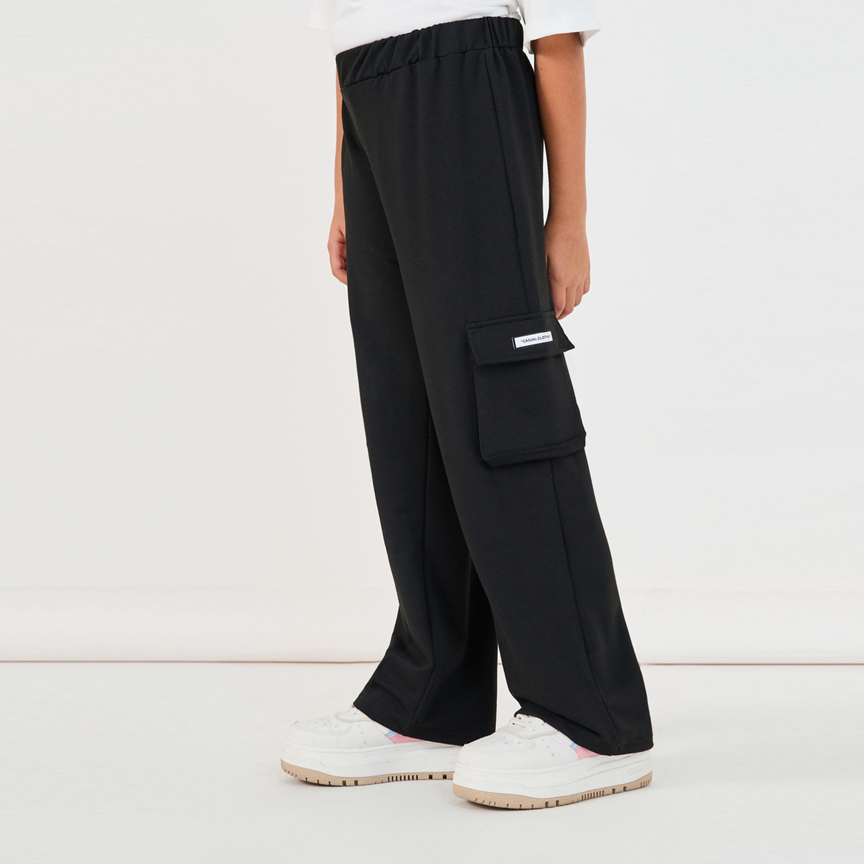 Styli Slogan Print T-Shirt with Patch Work Detail & Crago Pants Co-Ords-girls-clothing-setsandcoords-image-5