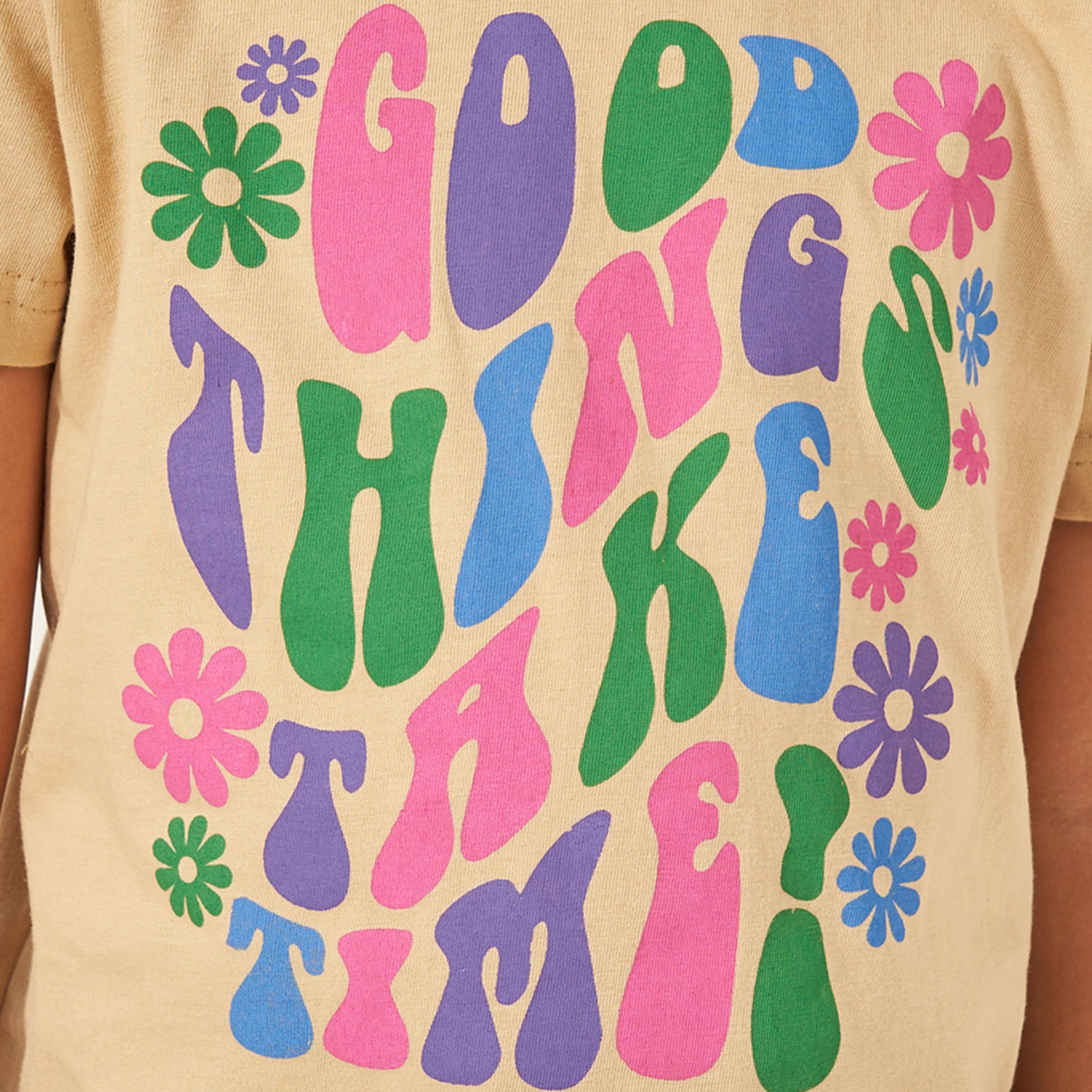 Styli Slogan Print Round Neck T-Shirt-girls-clothing-tshirts-image-3