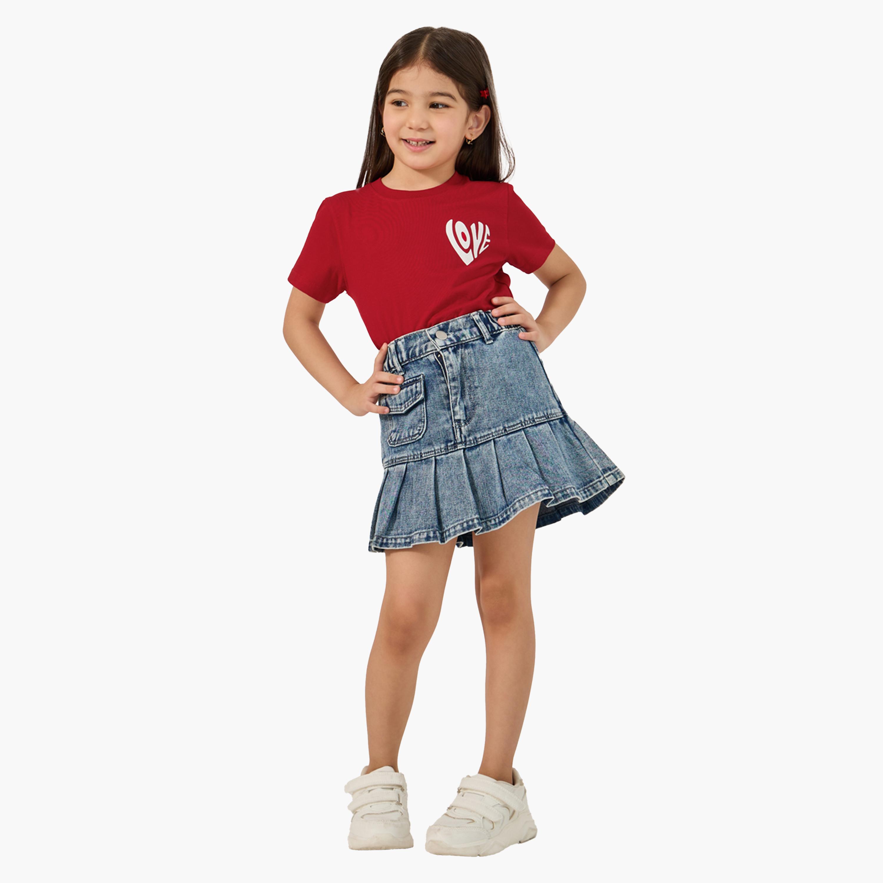 Styli Graphic Print Short Sleeve T-Shirt-girls-clothing-tshirts-image-2