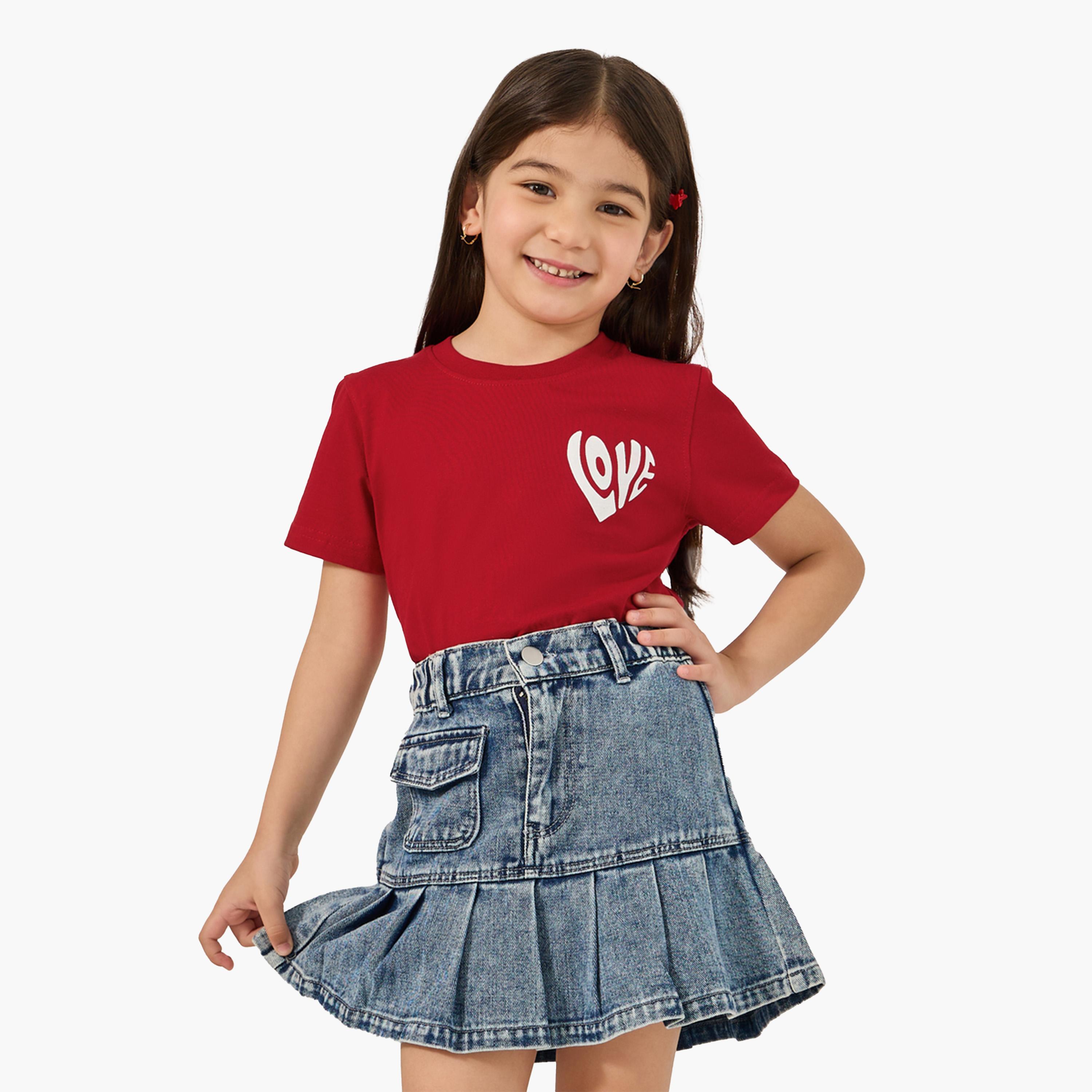 Styli Graphic Print Short Sleeve T-Shirt-girls-clothing-tshirts-image-3