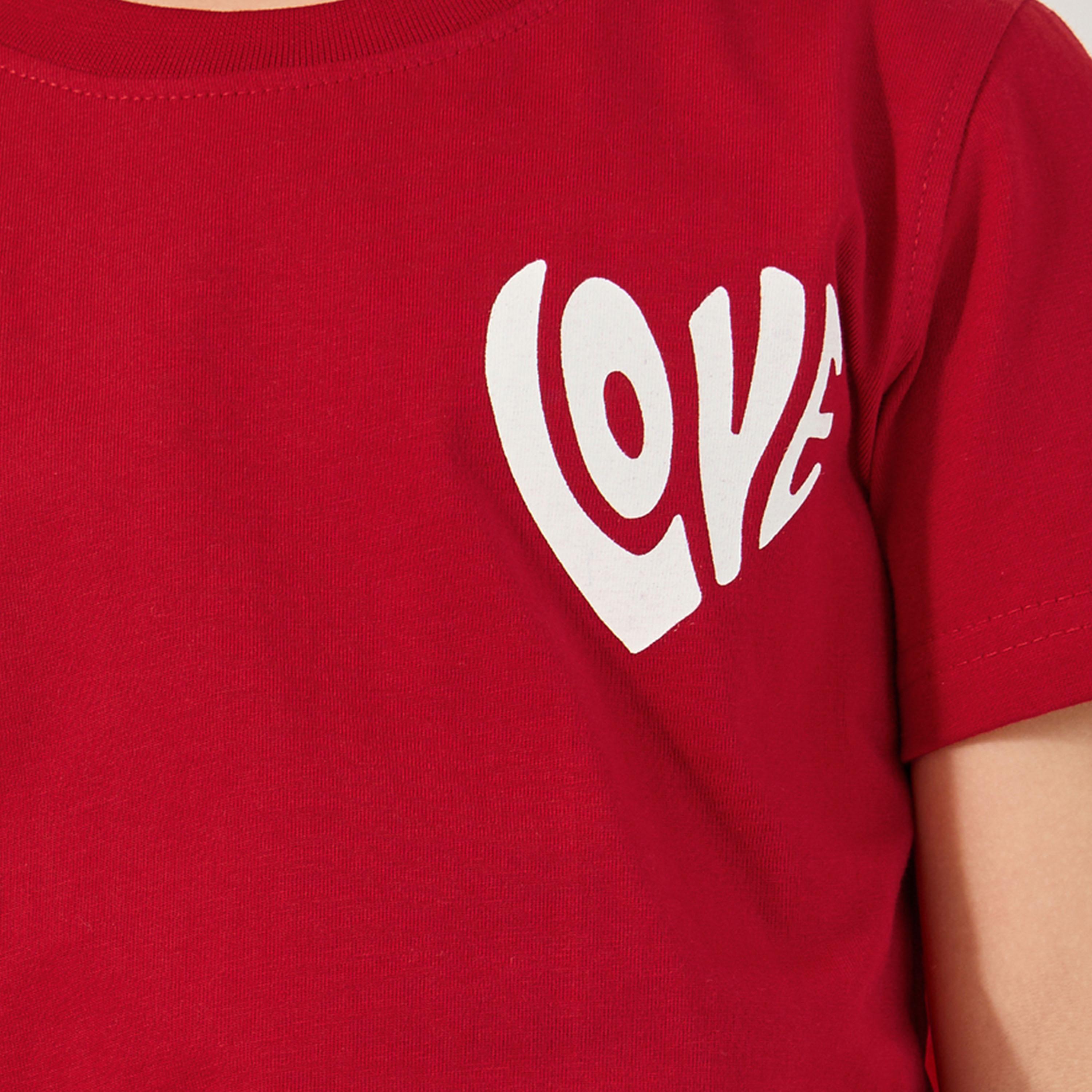 ستايلي-  تي شيرت بأكمام قصيرة وطبعة جرافيكية-girls-clothing-tshirts-image-4