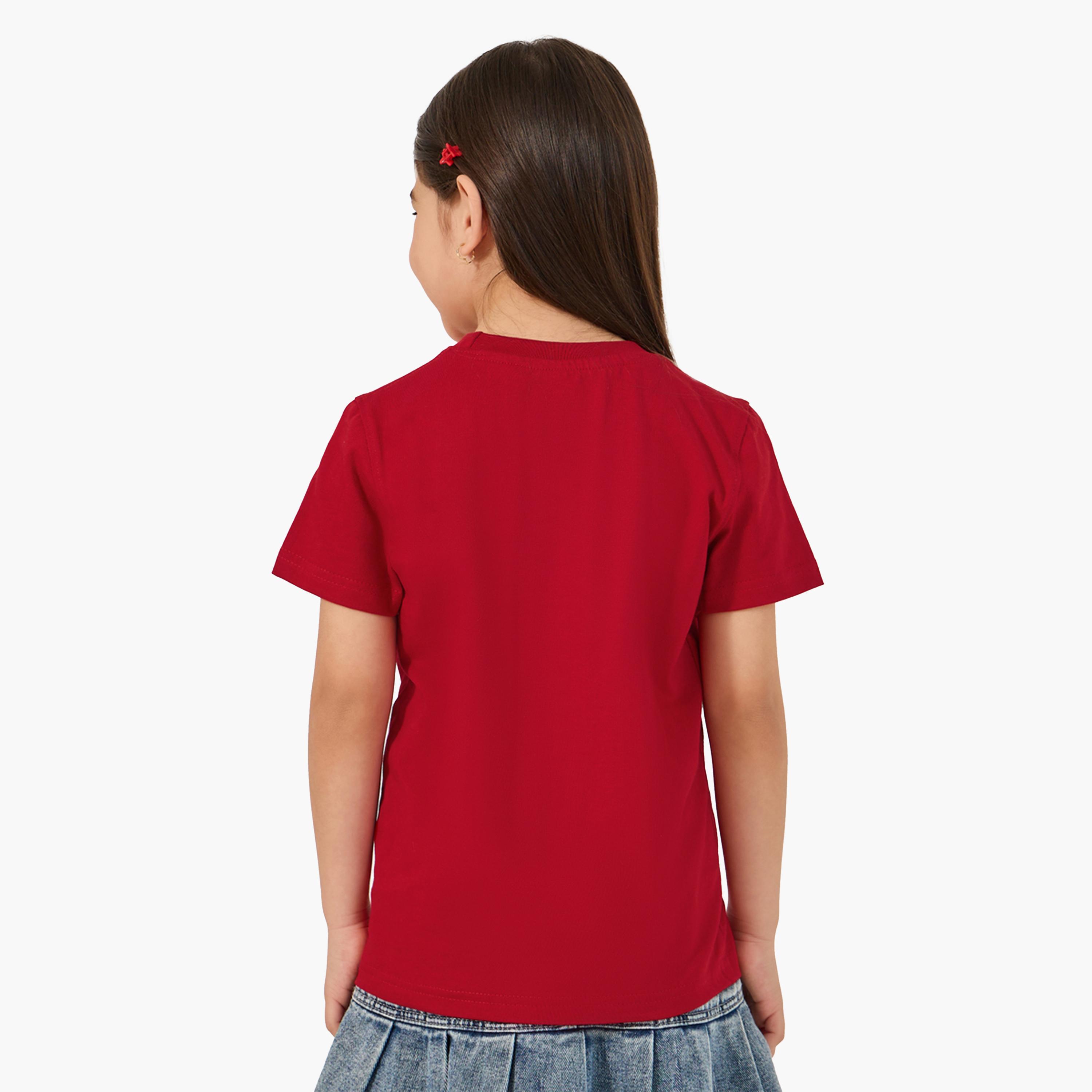 Styli Graphic Print Short Sleeve T-Shirt-girls-clothing-tshirts-image-5