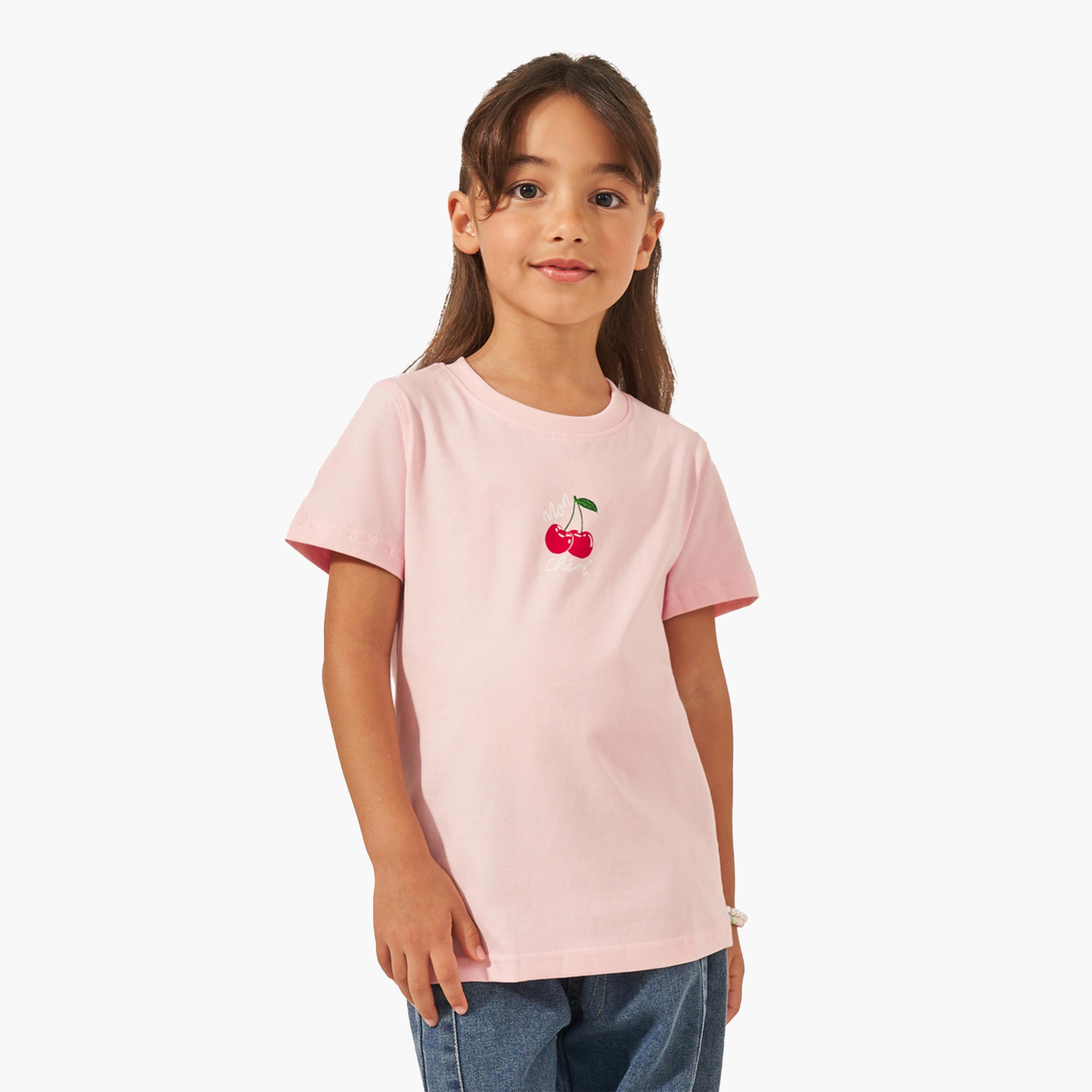 Styli Graphic Print Round Neck T-Shirt-girls-clothing-tshirts-image-1