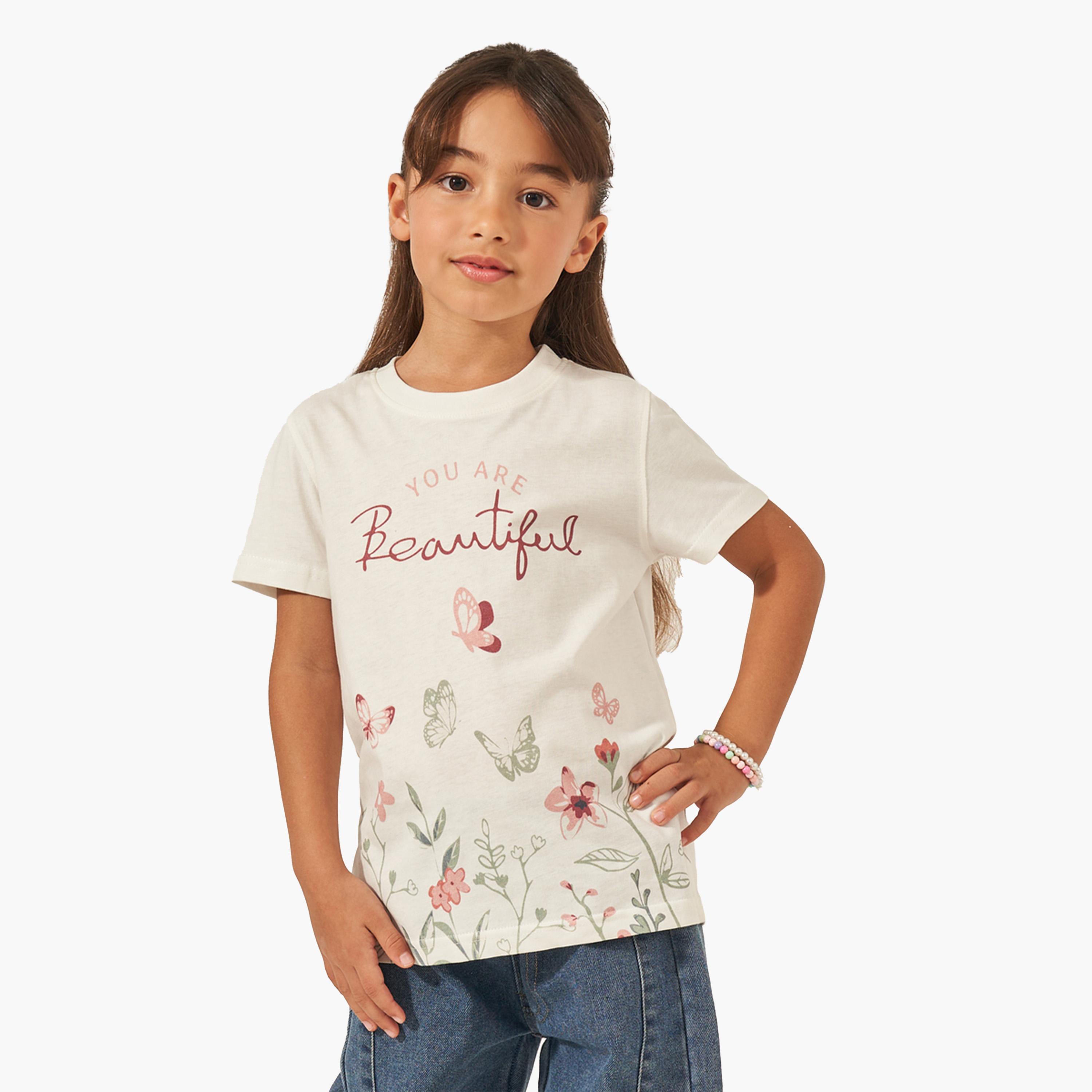 Styli Graphic Print Short Sleeve T-Shirt-girls-clothing-tshirts-image-1
