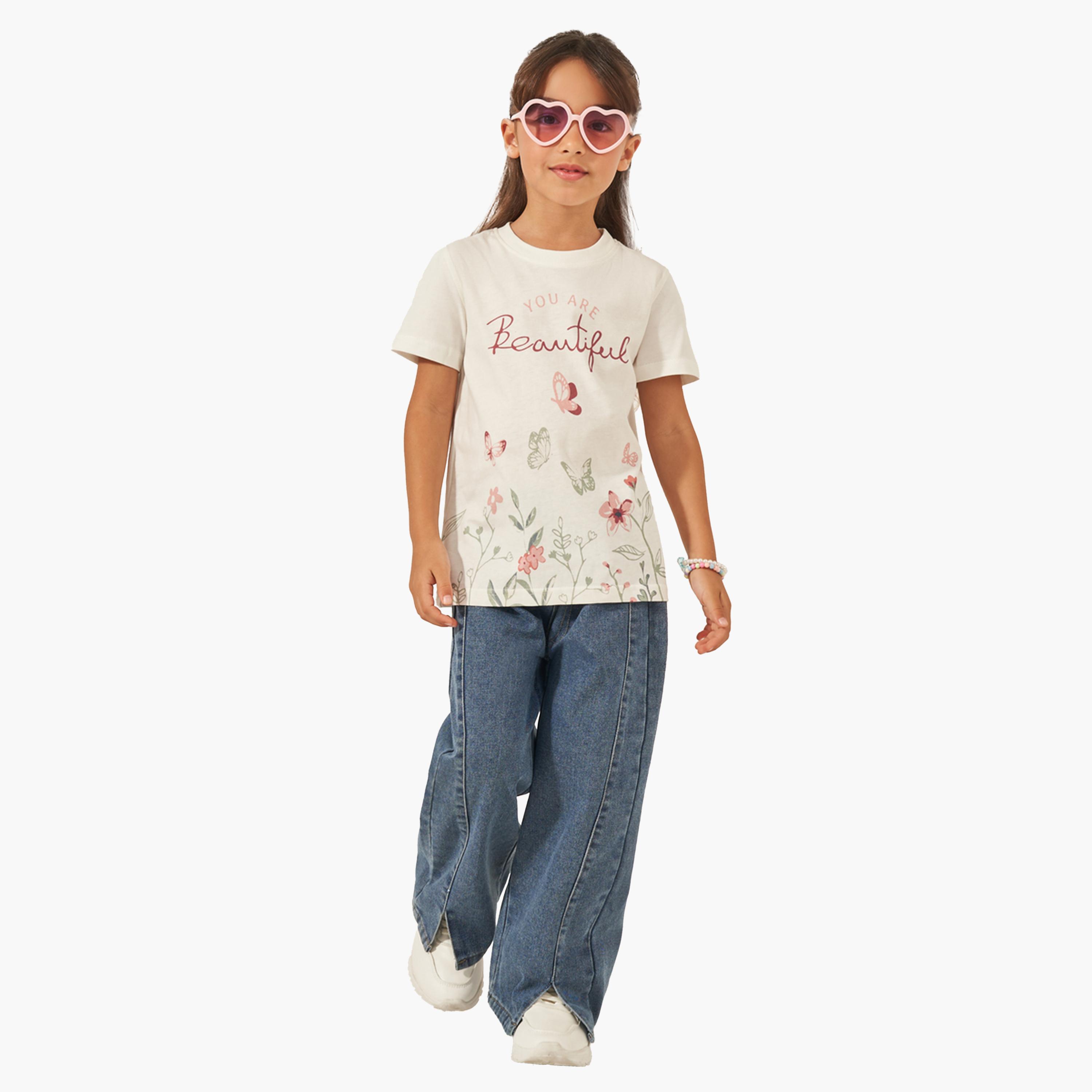 Styli Graphic Print Short Sleeve T-Shirt-girls-clothing-tshirts-image-2