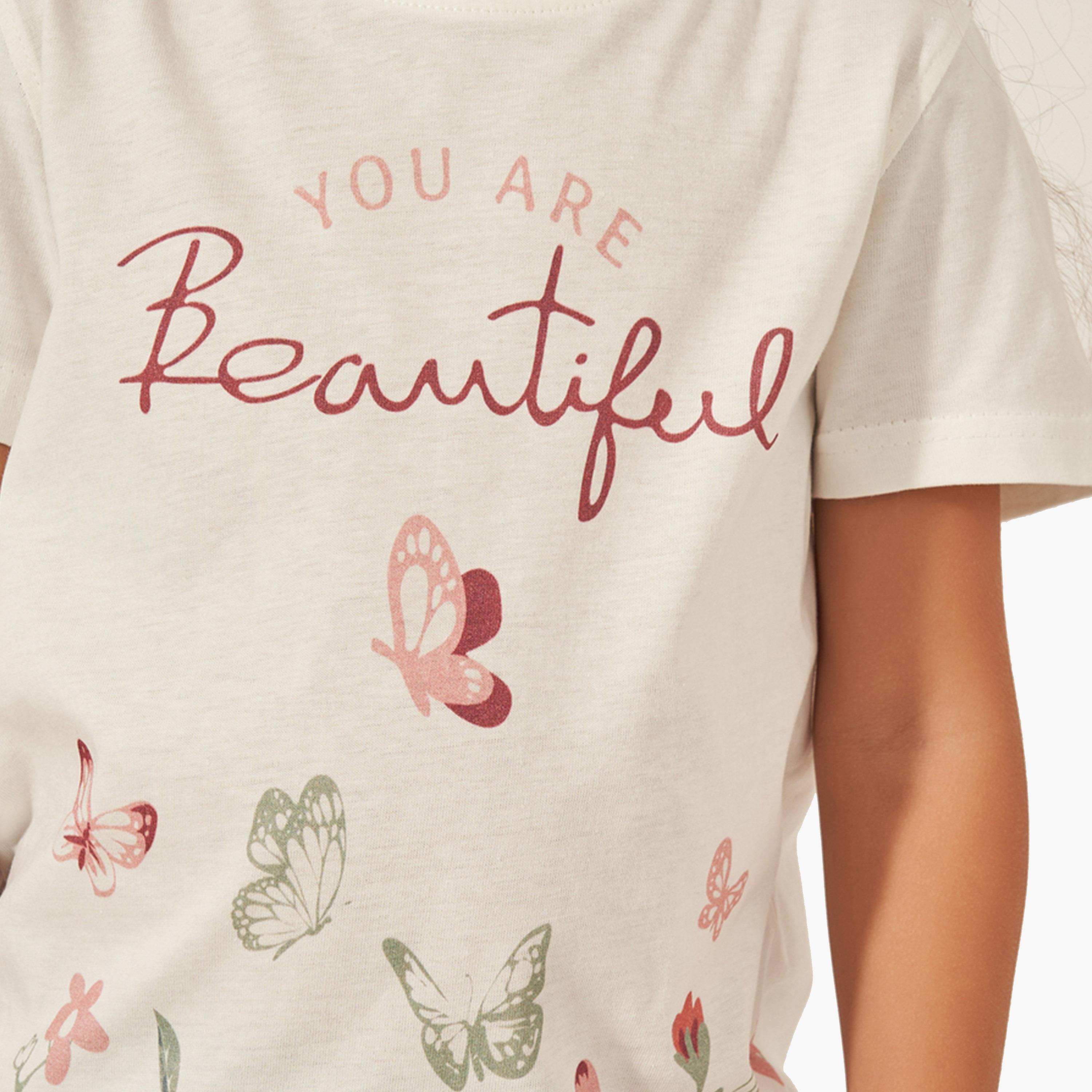 Styli Graphic Print Short Sleeve T-Shirt-girls-clothing-tshirts-image-3