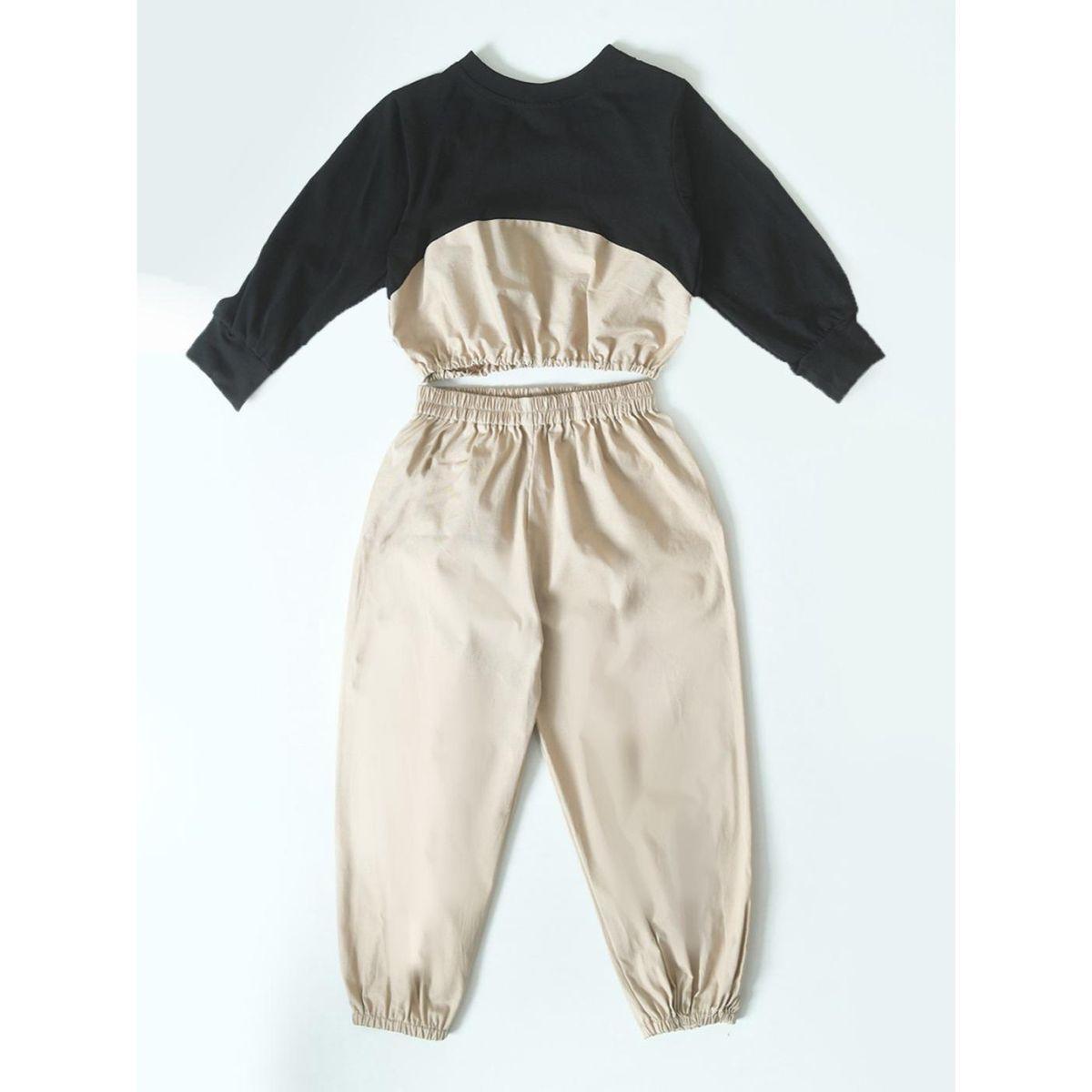 Bella Moda X Styli  Round Neck Long Sleeves Top & Pants Co-Ords Set-girls-clothing-setsandcoords-image-2