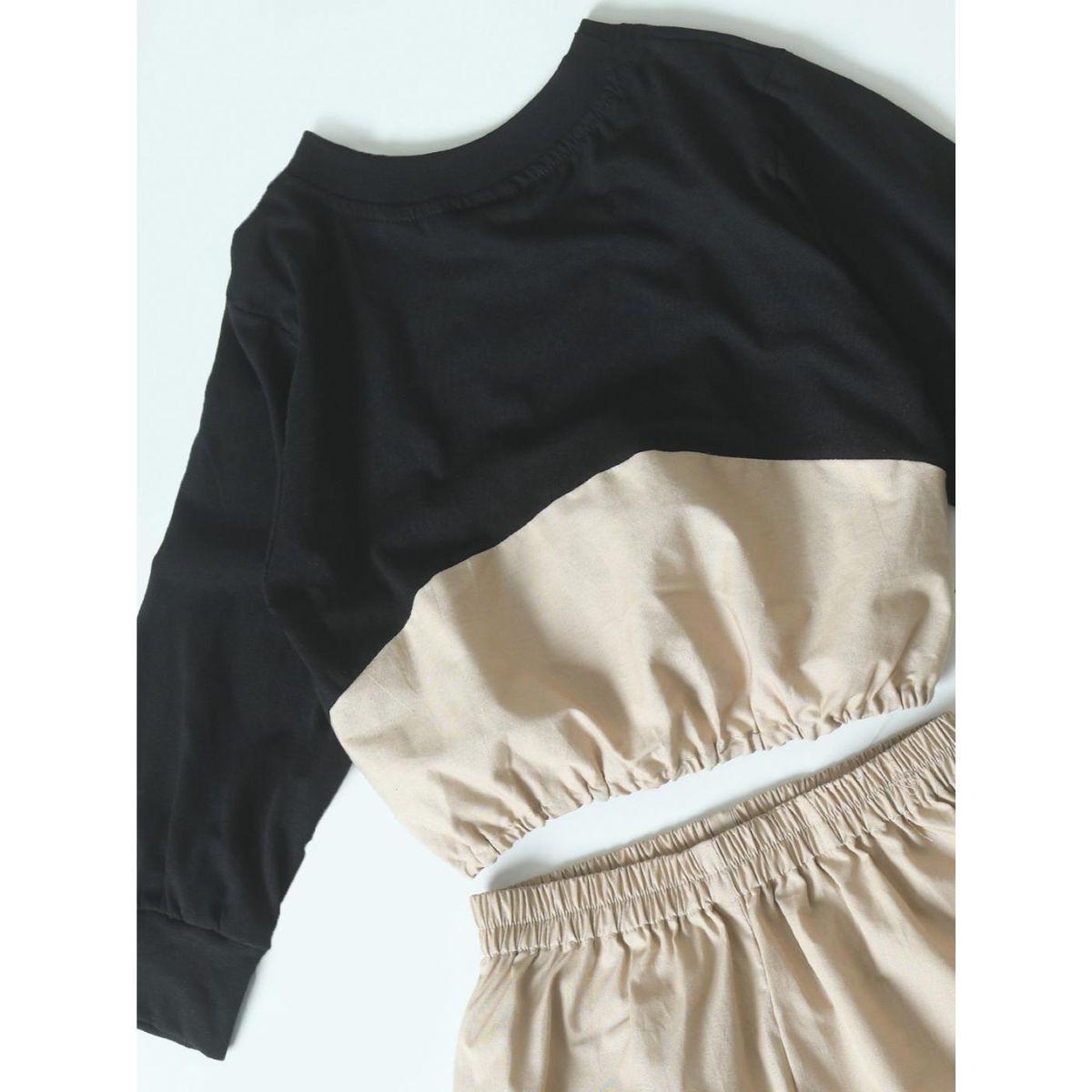 طقم منسق من بنطال مع بلوزة بياقة دائرية بيلا مودا × ستايلي-girls-clothing-setsandcoords-image-3