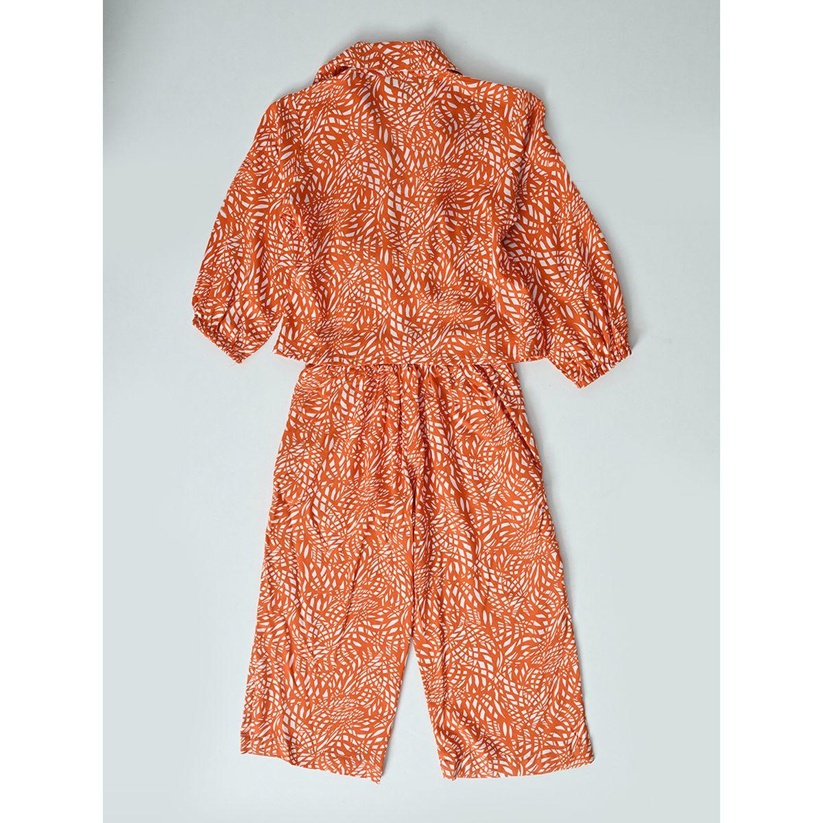 Bella Moda X Styli  All-Over Print Collared Blouse & Pants Co-Ords Set-girls-clothing-setsandcoords-image-2