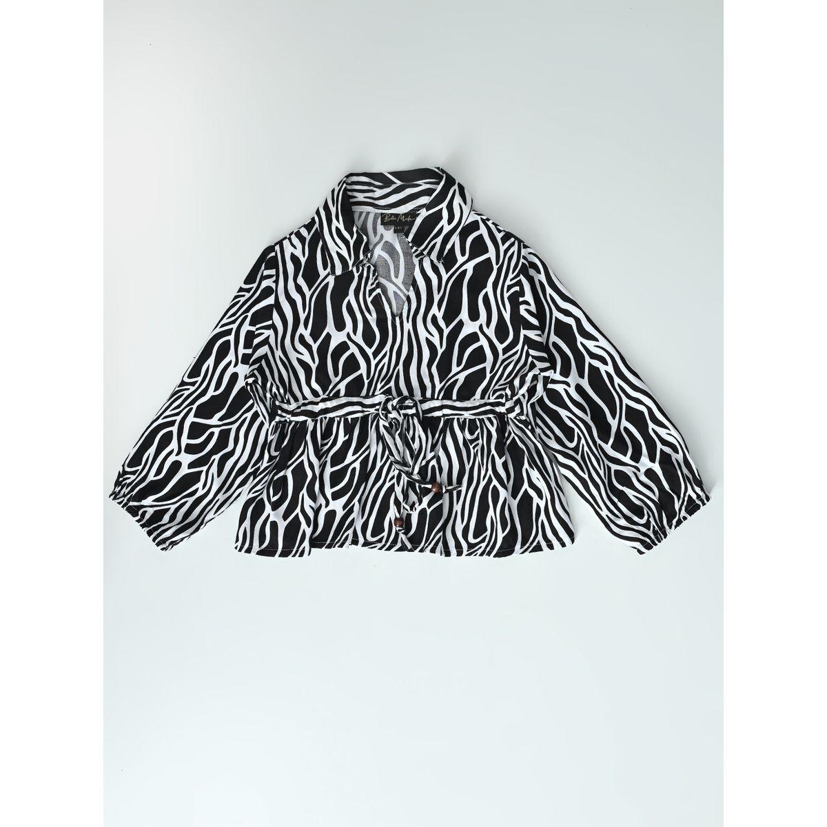 Bella Moda X Styli  All-Over Print Collared Blouse & Pants Co-Ords Set-girls-clothing-setsandcoords-image-4