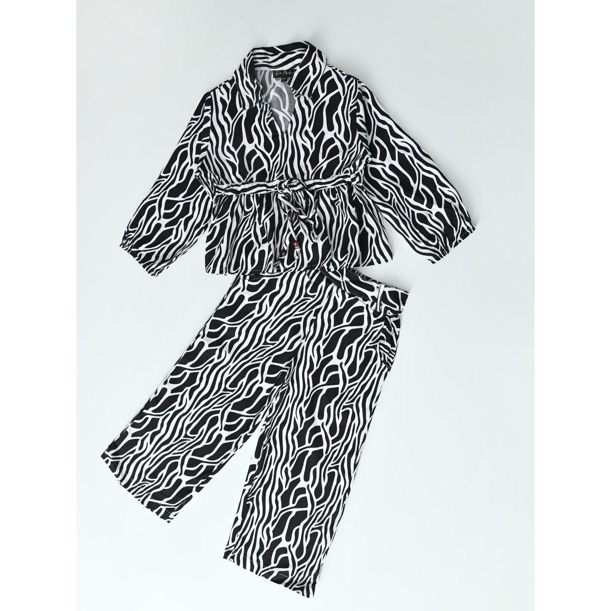 Bella Moda X Styli  All-Over Print Collared Blouse & Pants Co-Ords Set-girls-clothing-setsandcoords-image-5
