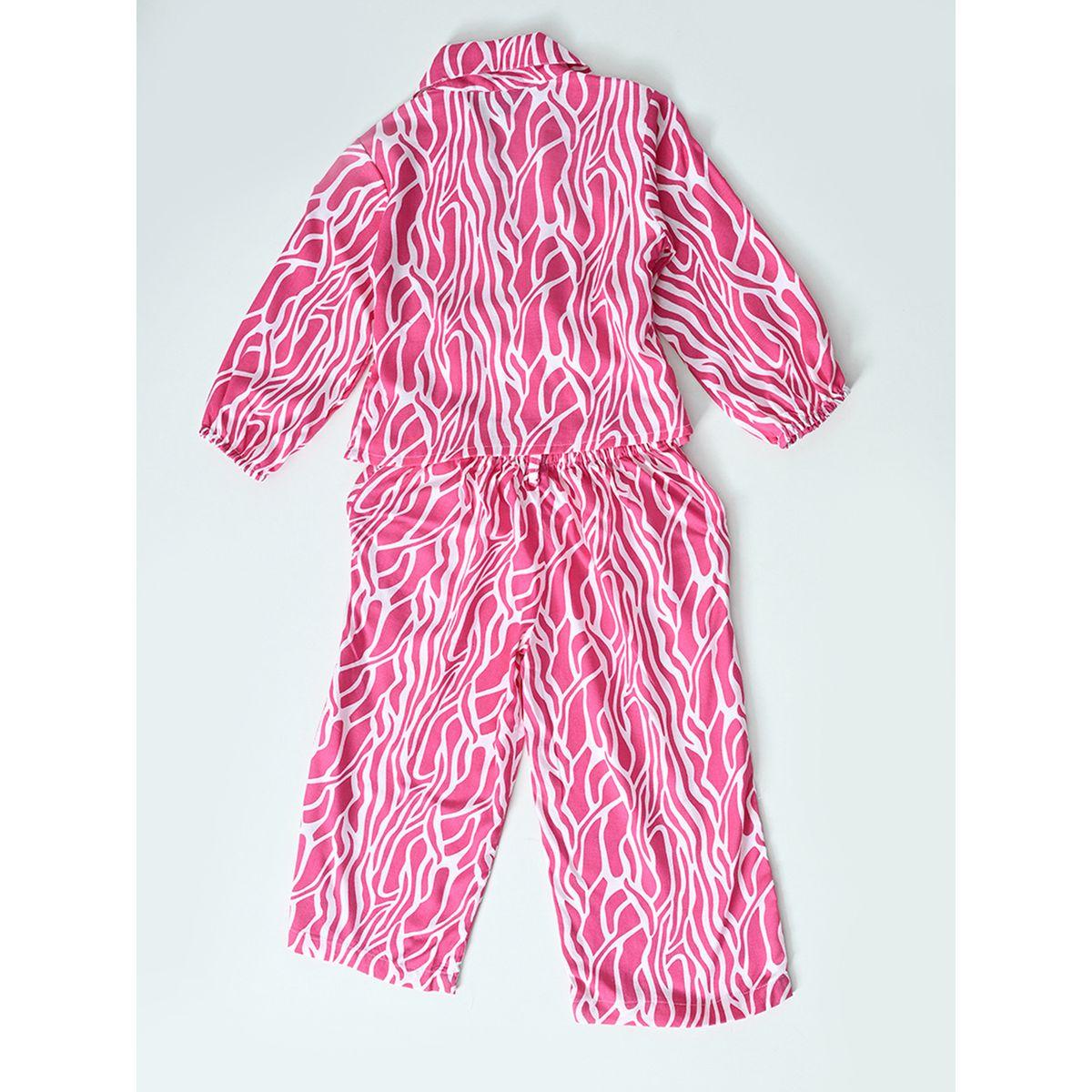 Bella Moda X Styli  All-Over Print Collared Blouse & Pants Co-Ords Set-girls-clothing-setsandcoords-image-2