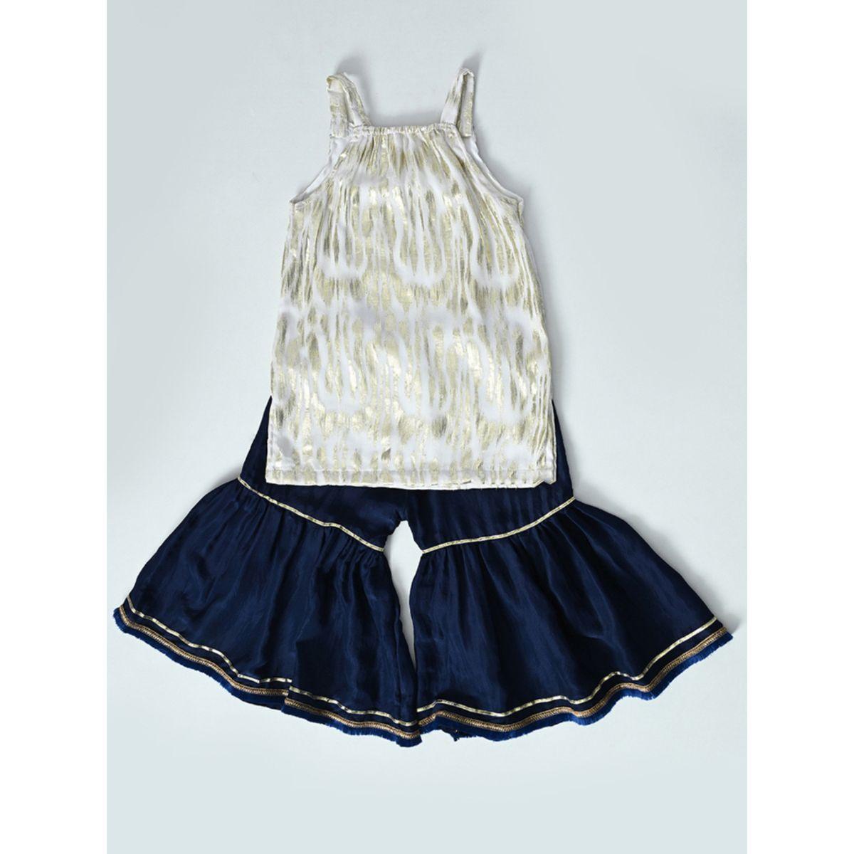 Bella Moda X Styli  Strappy Shiny Top & Tiered Sharara Co-Ords Set-girls-clothing-setsandcoords-image-1