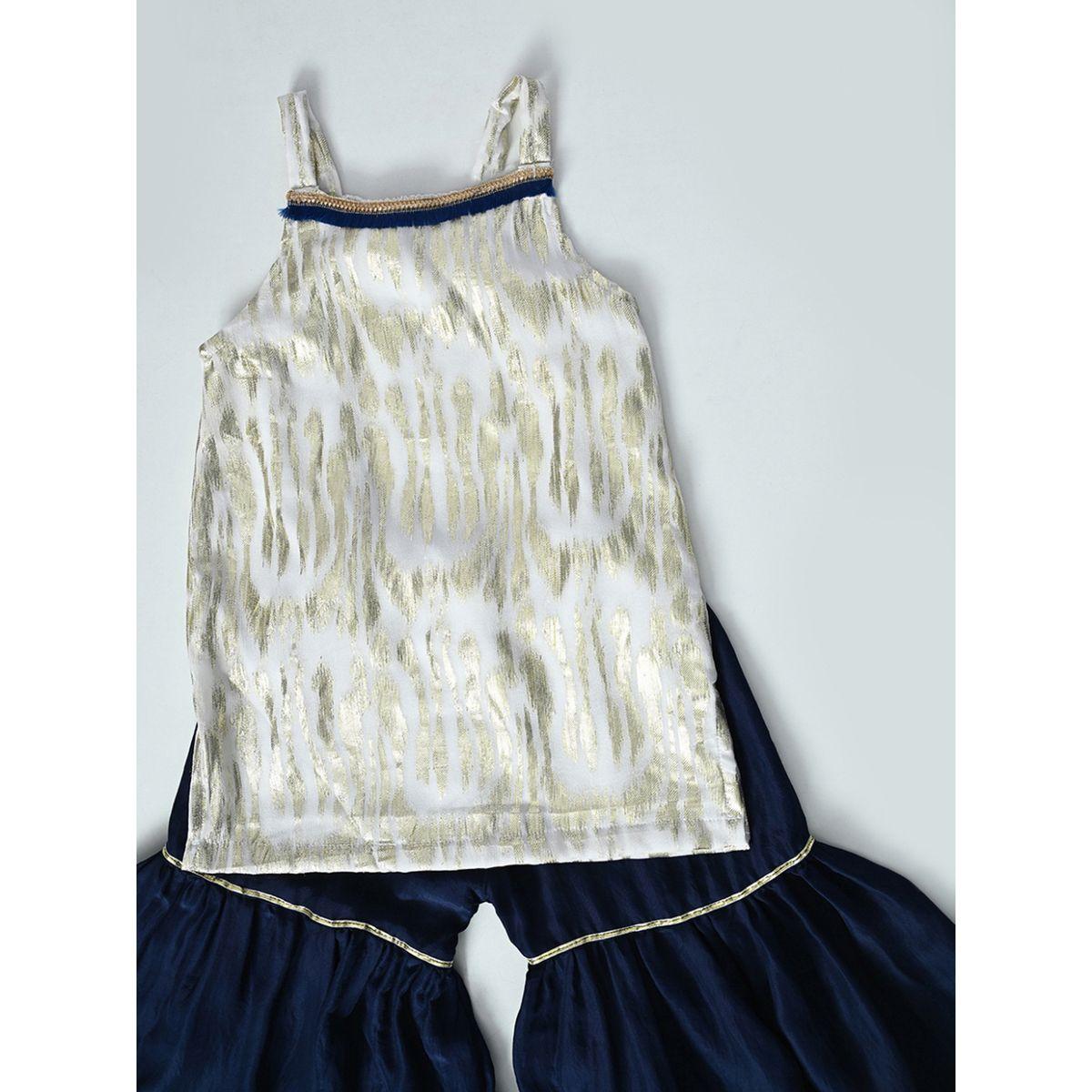 Bella Moda X Styli  Strappy Shiny Top & Tiered Sharara Co-Ords Set-girls-clothing-setsandcoords-image-2