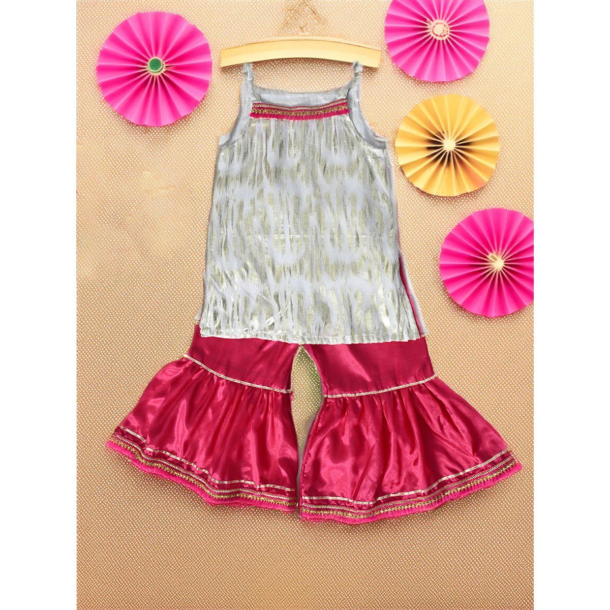 Bella Moda X Styli  Strappy Shiny Top & Tiered Sharara Co-Ords Set-girls-clothing-setsandcoords-image-1