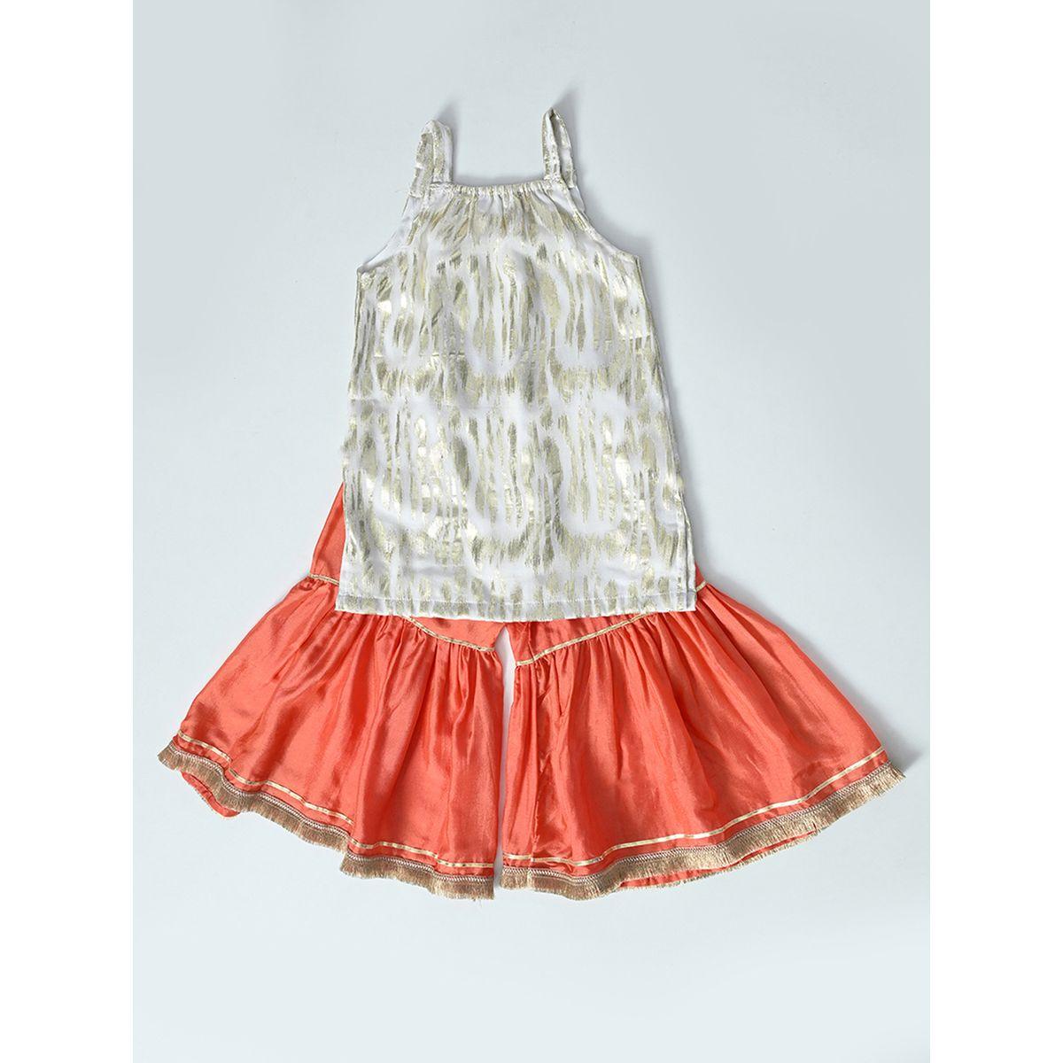 Bella Moda X Styli  Strappy Shiny Top & Tiered Sharara Co-Ords Set-girls-clothing-setsandcoords-image-2