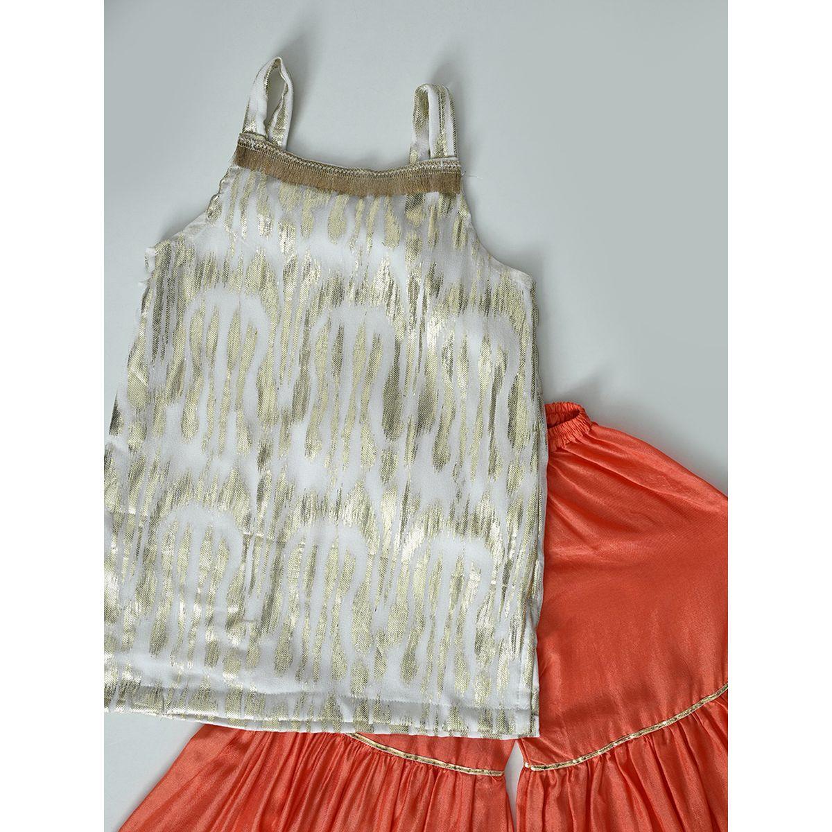 Bella Moda X Styli  Strappy Shiny Top & Tiered Sharara Co-Ords Set-girls-clothing-setsandcoords-image-3