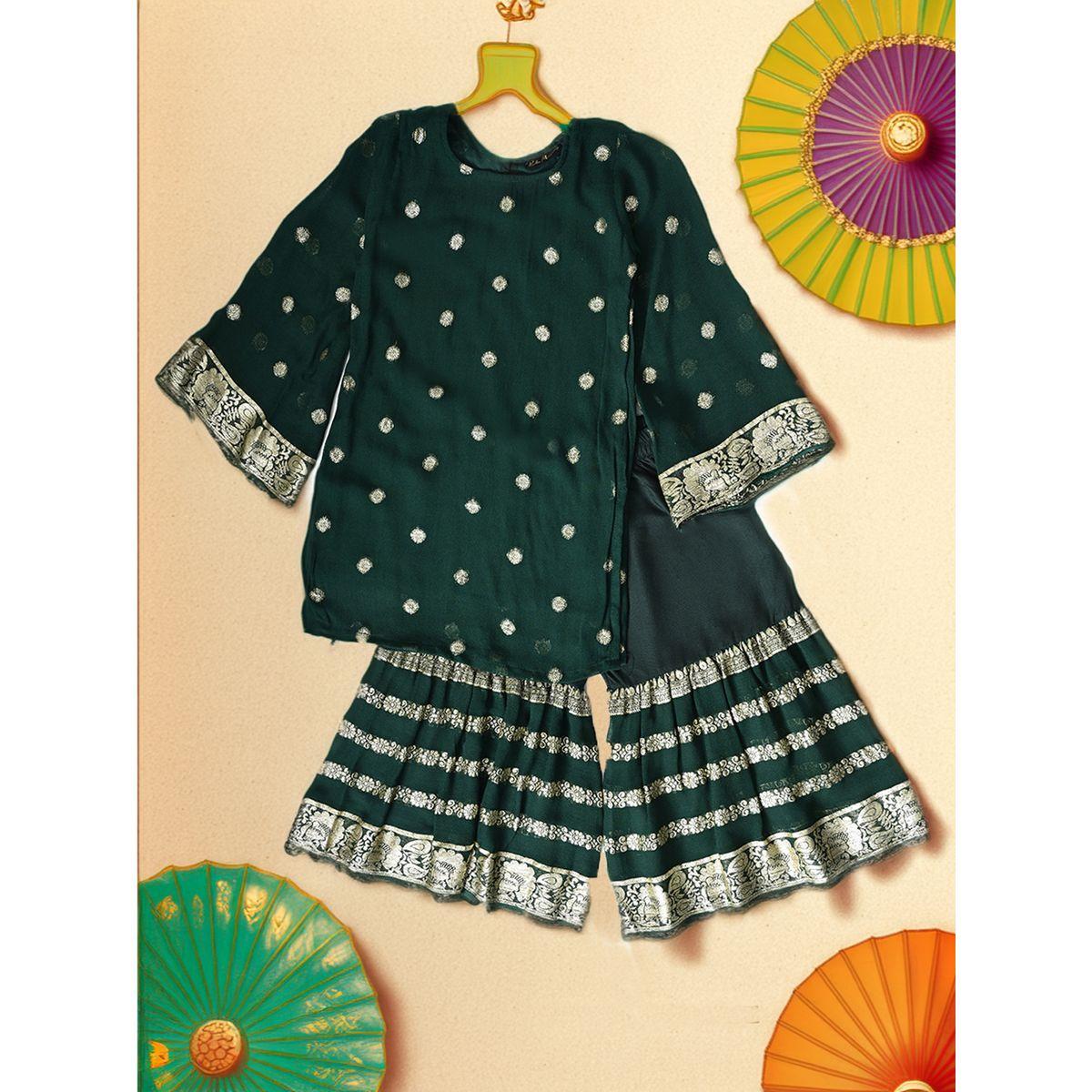Bella Moda X Styli  Printed Round Neck Kurta & Tiered Sharara Set-girls-clothing-setsandcoords-image-1