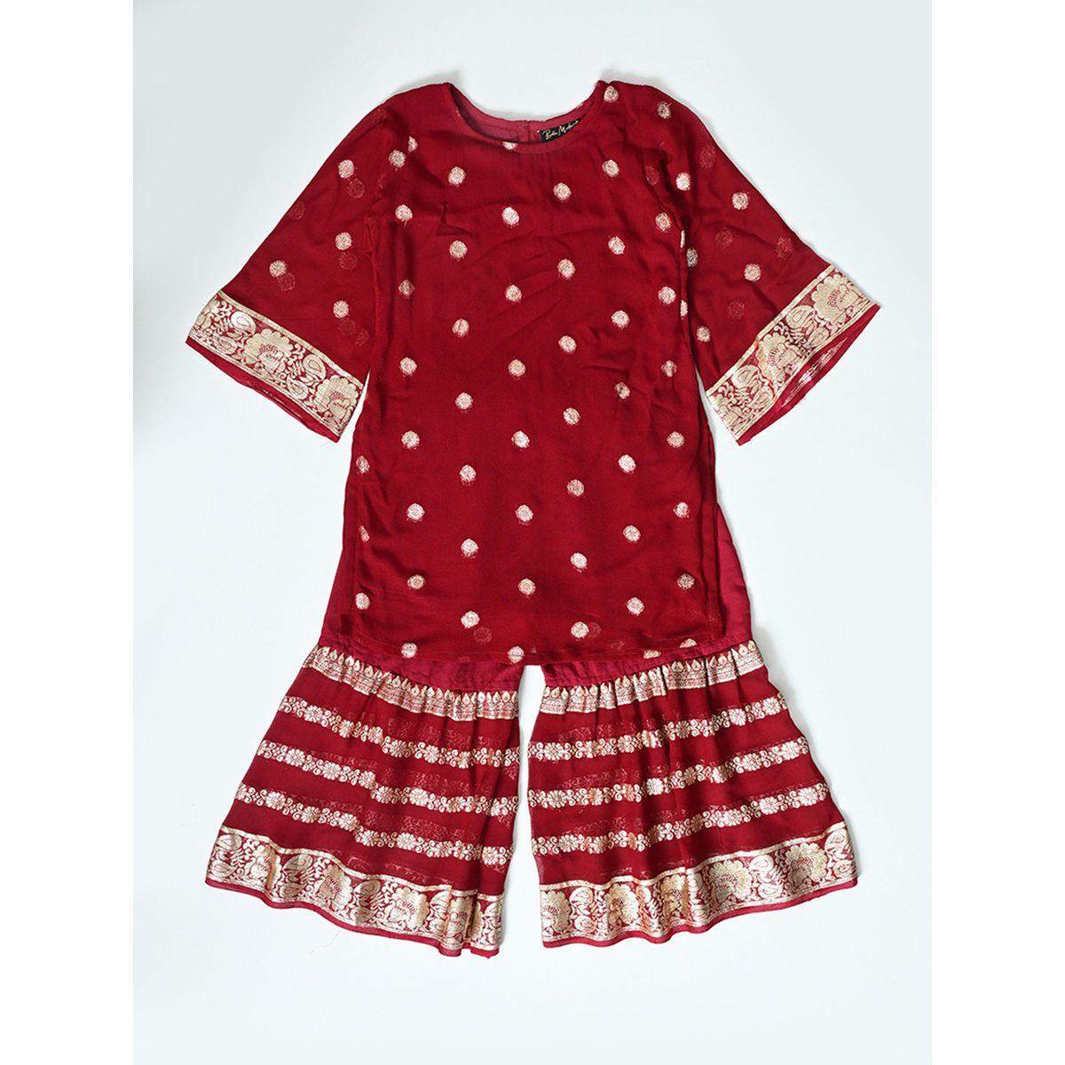 Bella Moda X Styli  Printed Round Neck Kurta & Tiered Sharara Set-girls-clothing-setsandcoords-image-4