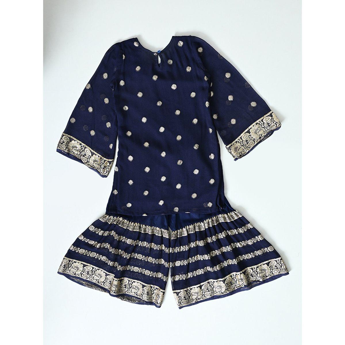 مجموعة من بنطال شرارة وكورتا بياقة دائرية بيلا مودا × ستايلي-girls-clothing-setsandcoords-image-2