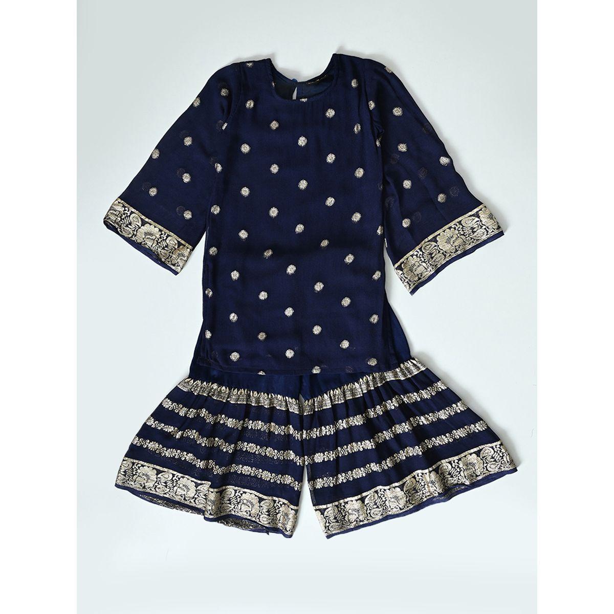 مجموعة من بنطال شرارة وكورتا بياقة دائرية بيلا مودا × ستايلي-girls-clothing-setsandcoords-image-4