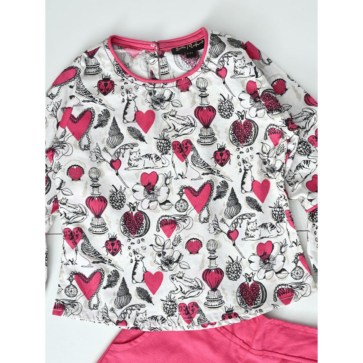 طقم منسق من بنطال مع بلوزة مطبعة بالكامل بيلا مودا × ستايلي-girls-clothing-setsandcoords-image-3