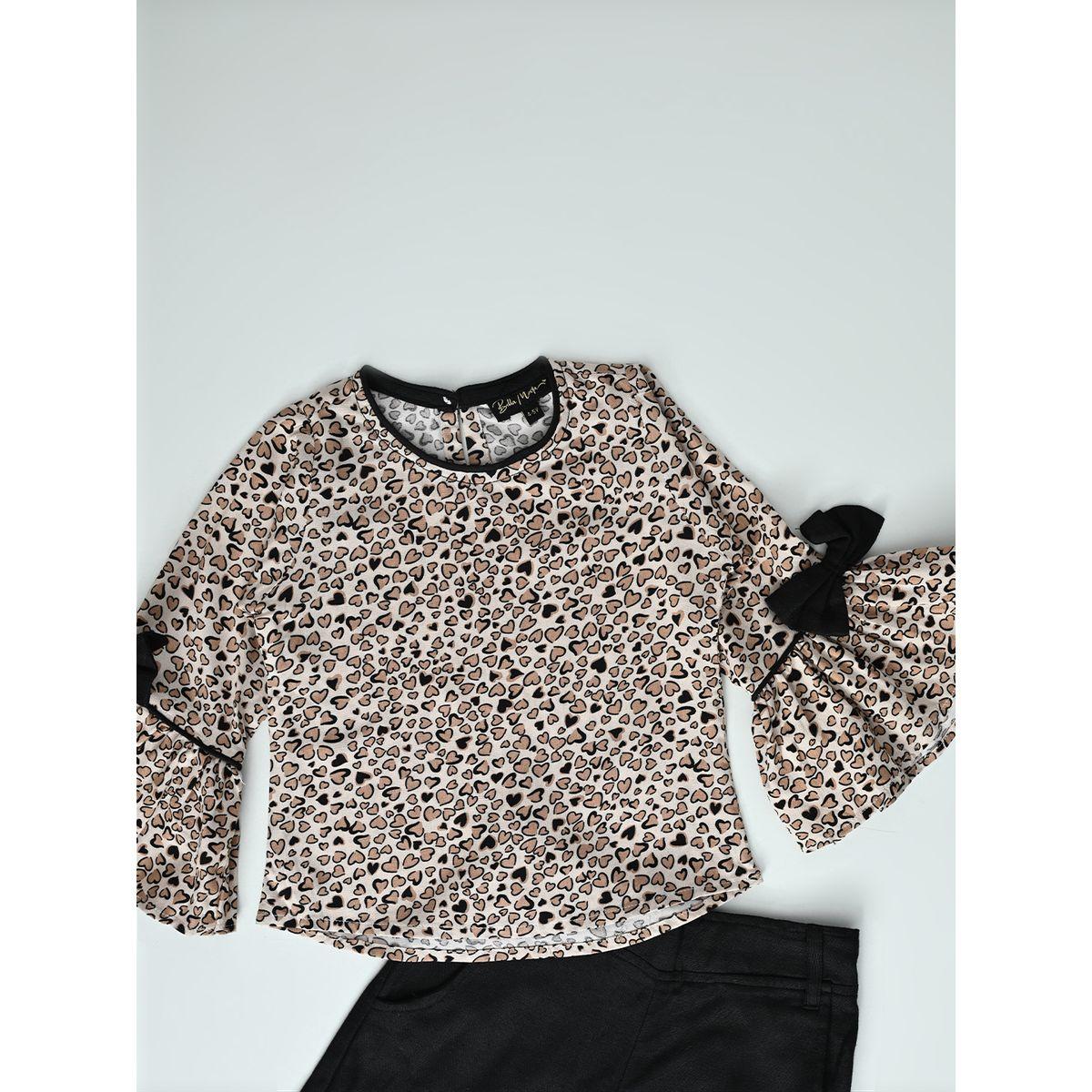 Bella Moda X Styli  All-Over Heart Print Round Neck Top &  Trousers Co-Ord Sets-girls-clothing-setsandcoords-image-3