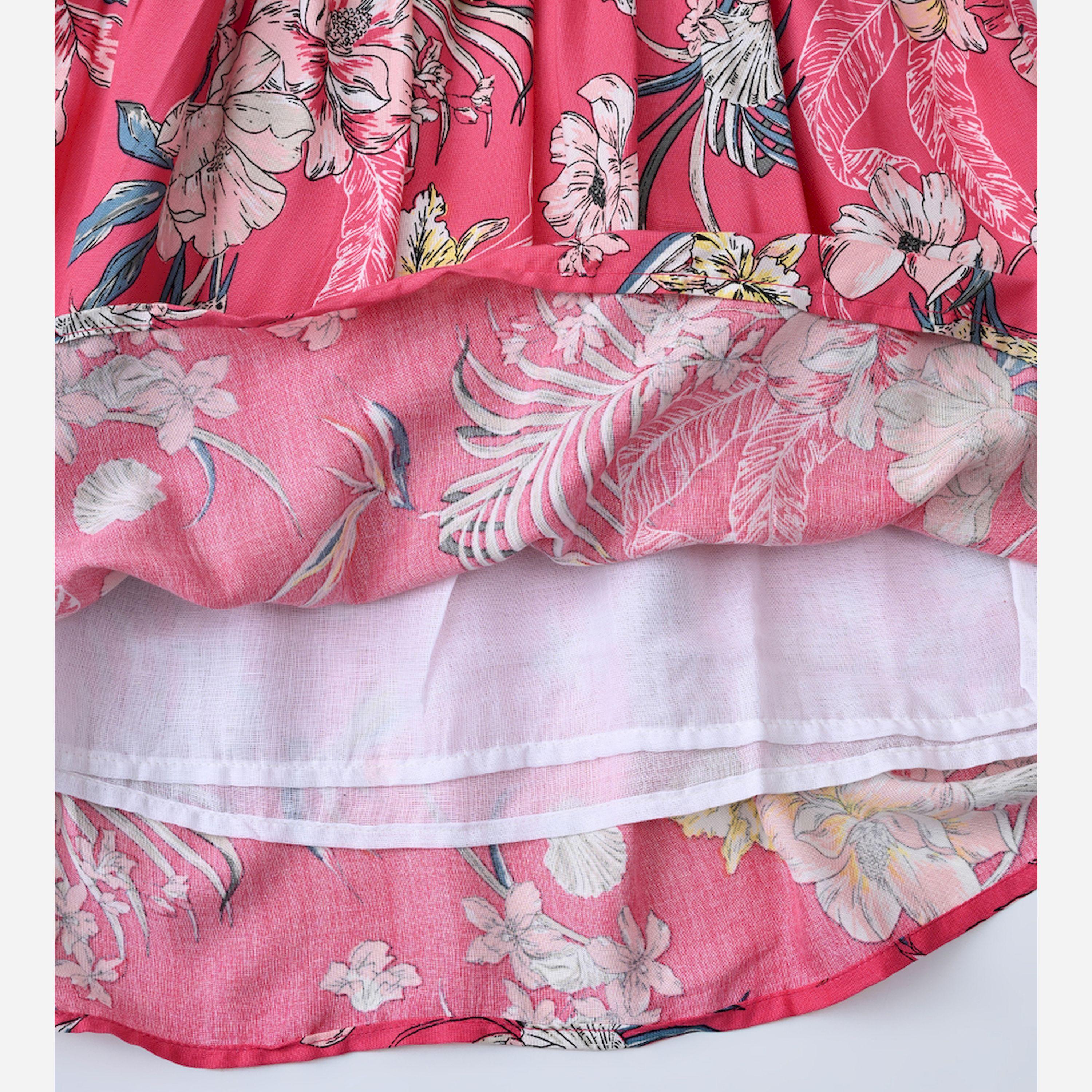 Bella Moda X Styli All-Over Floral Print Round Neck Knee Length Dress-girls-clothing-dressesandjumpsuits-image-6