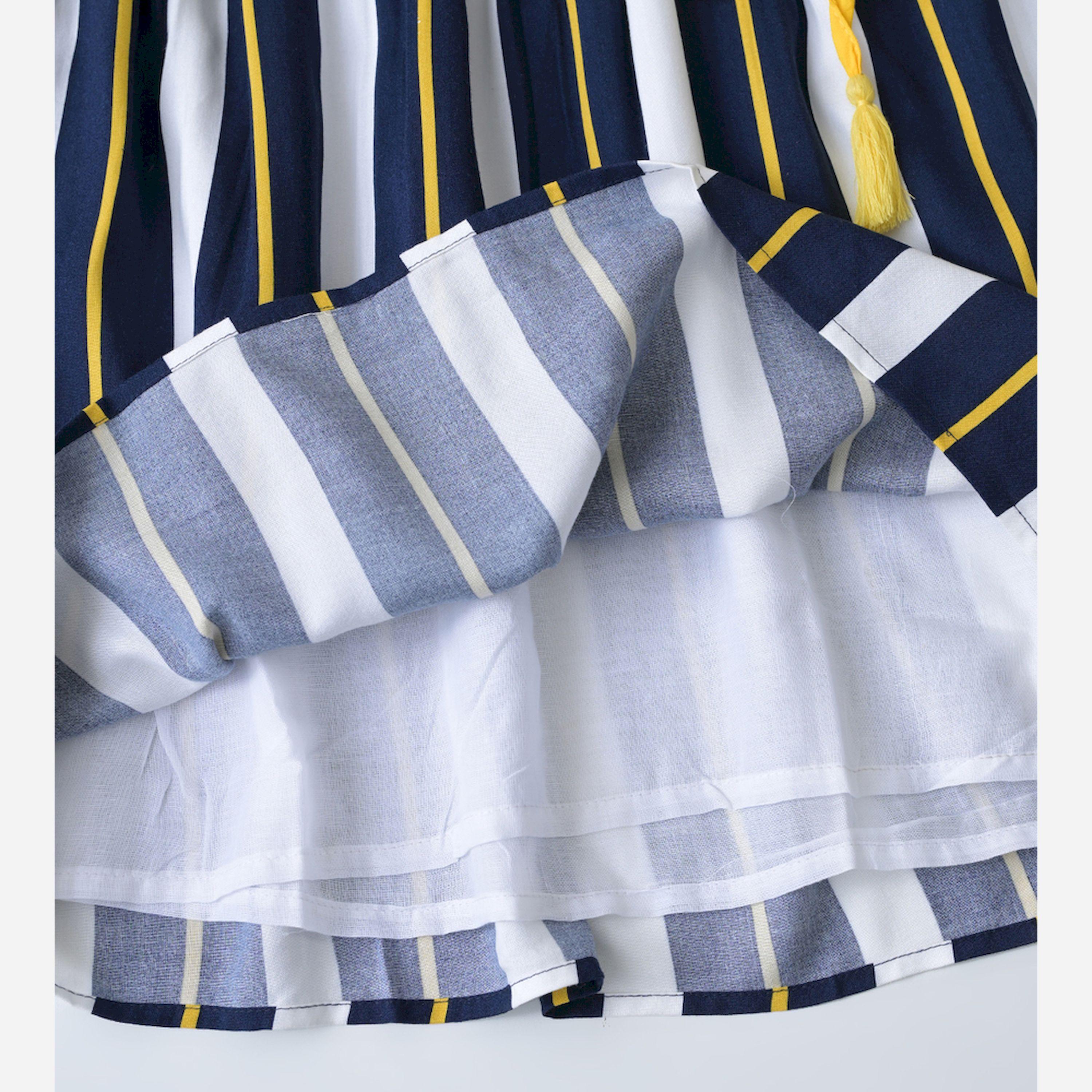 Bella Moda X Styli Striped Fit & Flare Button Detail Dress-girls-clothing-dressesandjumpsuits-image-6